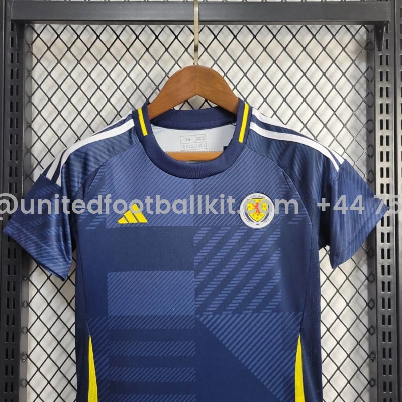 Unitedfootballkit.com | S-c-o.t l.a-n.d 2024 Home Stadium Kids Kit -Customize Name, Number and Patch | Worldwide Shipping
