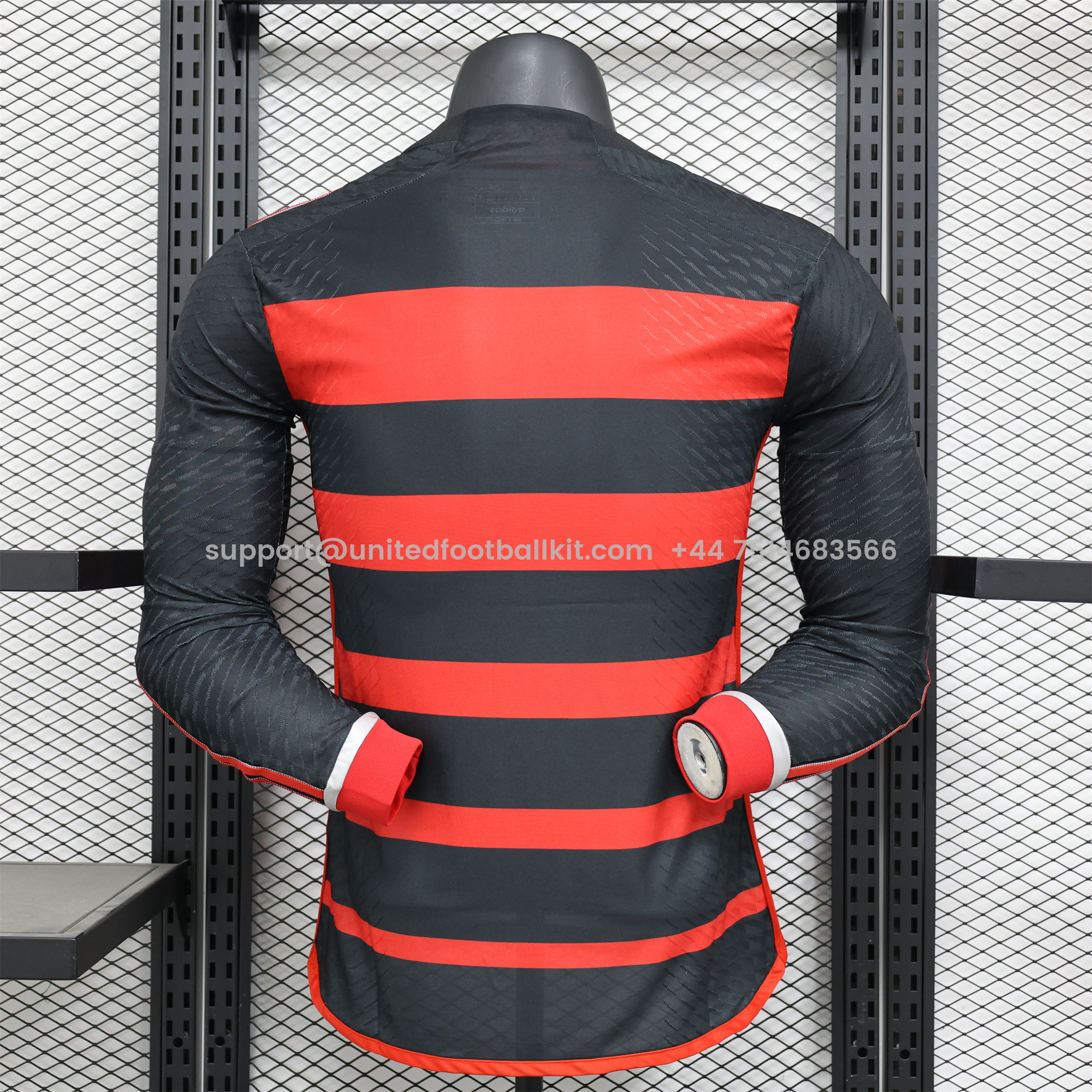 Unitedfootballkit.com | Flamengo 2024 Home Long Sleeve Jersey - Player Version -Customize Name, Number and Patch | Worldwide Shipping
