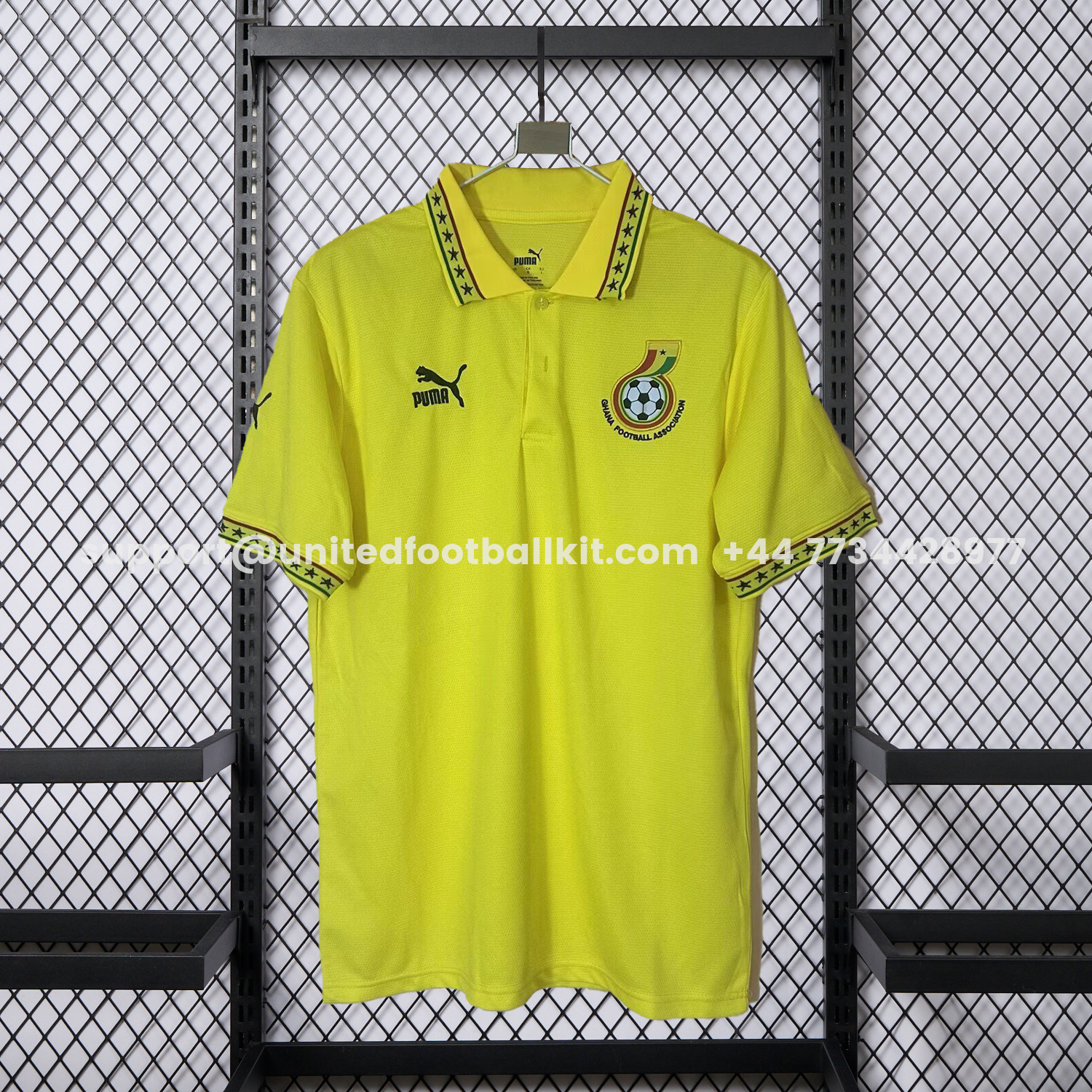 Unitedfootballkit.com | Ghana 2026 Yellow Polo Jersey - Fans Version -Customize Name, Number and Patch | Worldwide Shipping