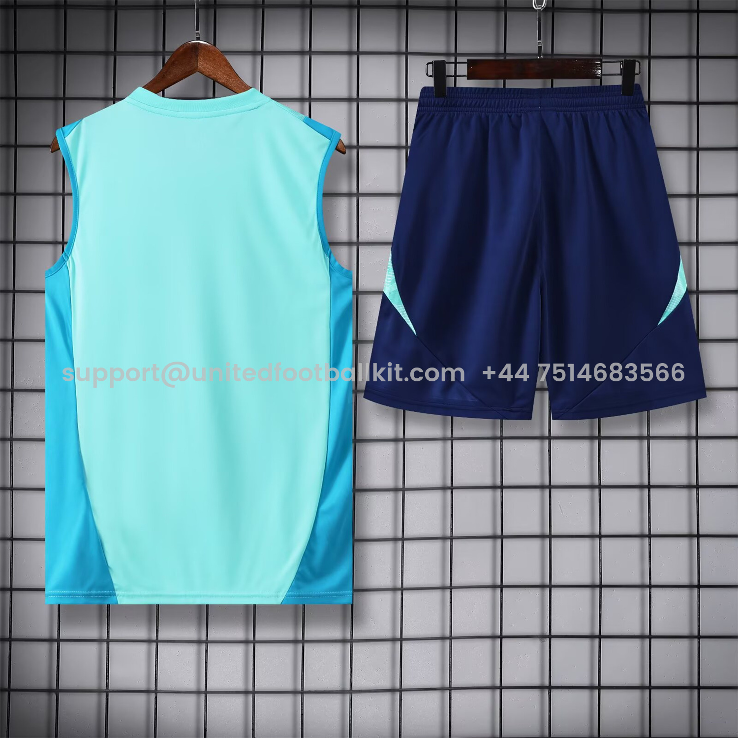 Unitedfootballkit.com | Flamengo 25-26 Vest Training Set - Light Blue With Royal Blue -Customize Name, Number and Patch | Worldwide Shipping