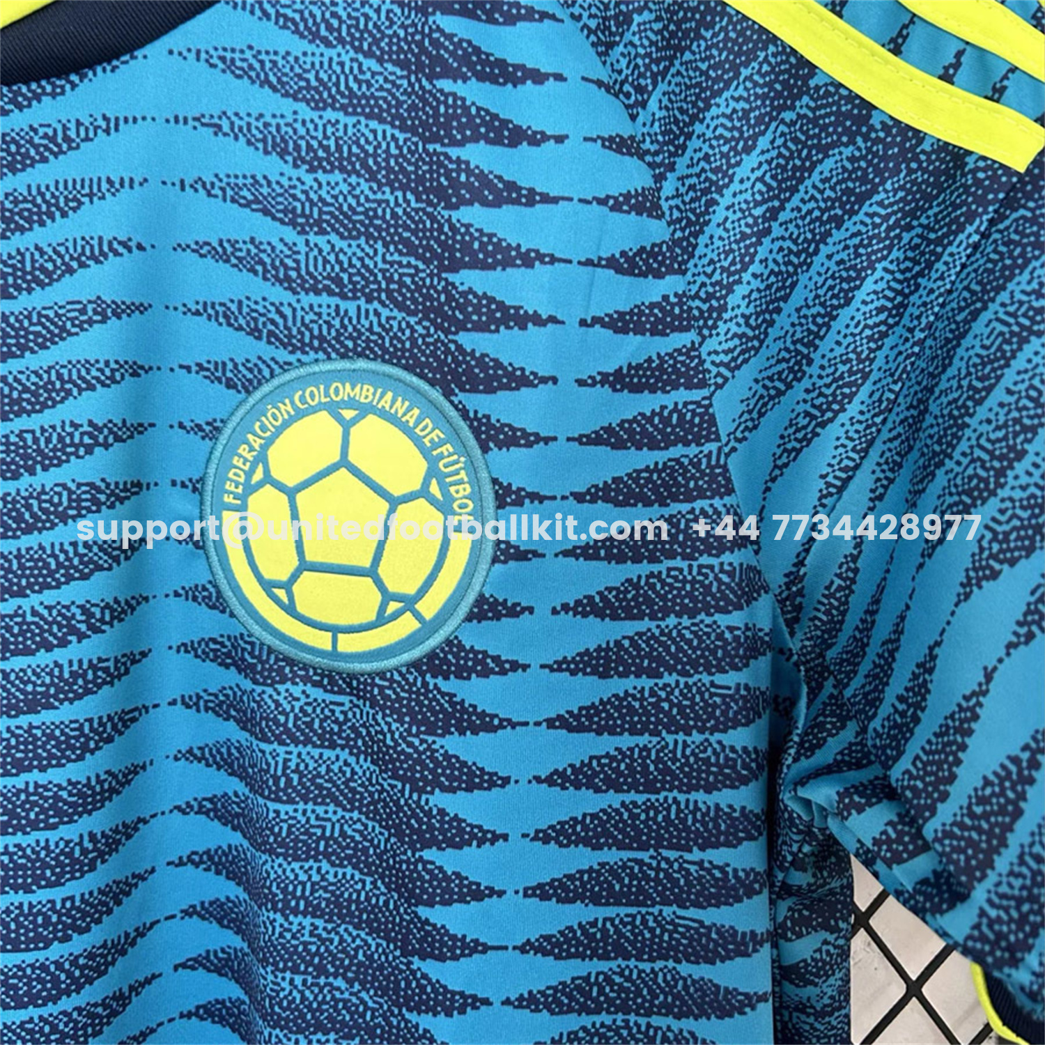 Unitedfootballkit.com | Colombia 2026 Away Blue Jersey - Fans Version -Customize Name, Number and Patch | Worldwide Shipping