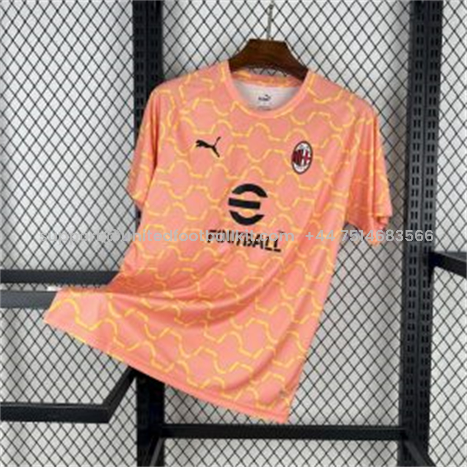 Unitedfootballkit.com | AC Milan 25-26 Orange Training Jersey - Fans Version -Customize Name, Number and Patch | Worldwide Shipping