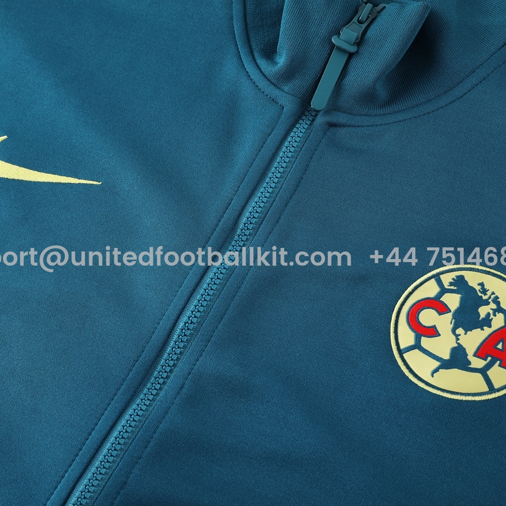 Unitedfootballkit.com | Club América 24-25 Jacket Training Tracksuit - Lake Green -Customize Name, Number and Patch | Worldwide Shipping