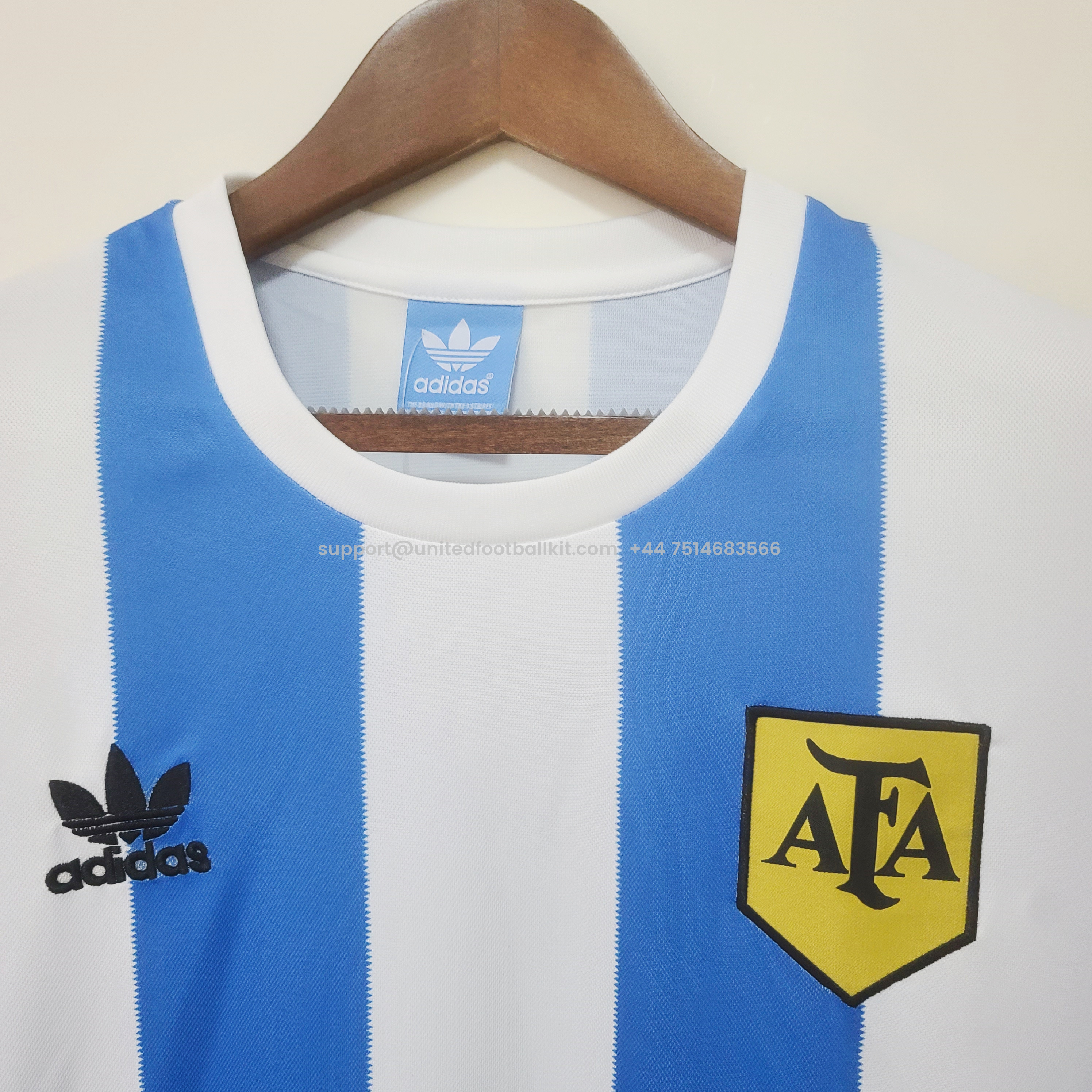 Unitedfootballkit.com | Retro Argentina 1978 Home Stadium Long Sleeve Jersey -Customize Name, Number and Patch | Worldwide Shipping