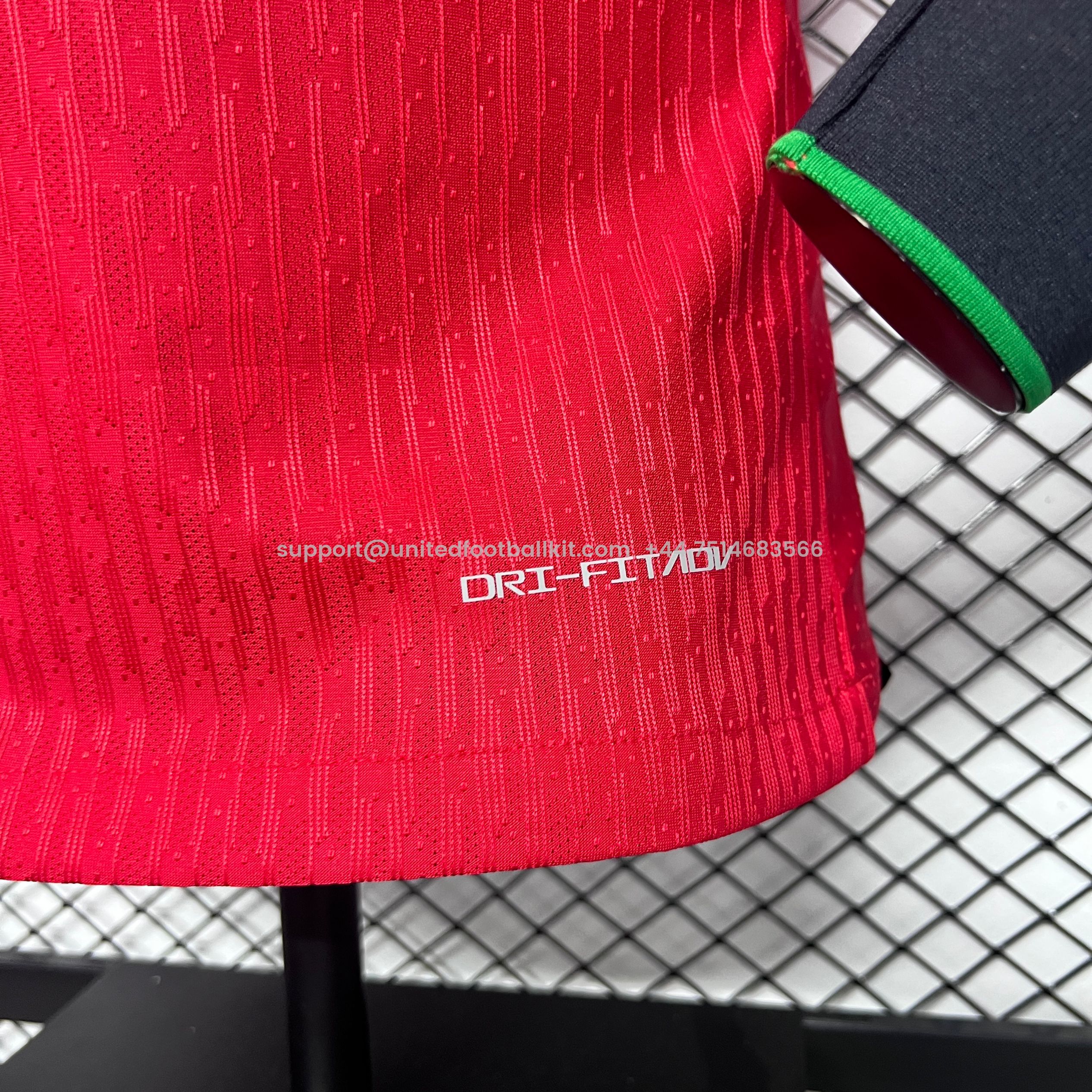 Unitedfootballkit.com | Portugal 2024 Home Stadium Long Sleeve Jersey - Player Version -Customize Name, Number and Patch | Worldwide Shipping