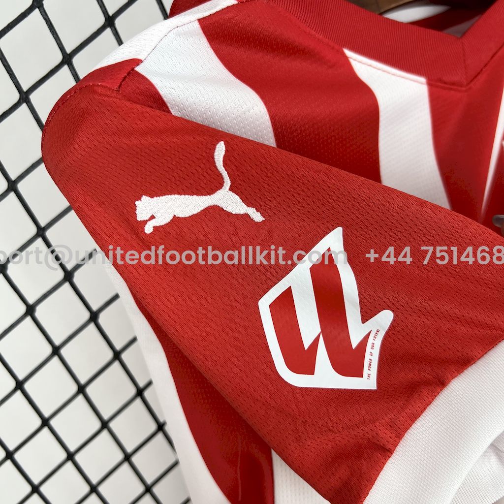 Unitedfootballkit.com | Sporting de Gijon 24-25 Home Kids Kit -Customize Name, Number and Patch | Worldwide Shipping