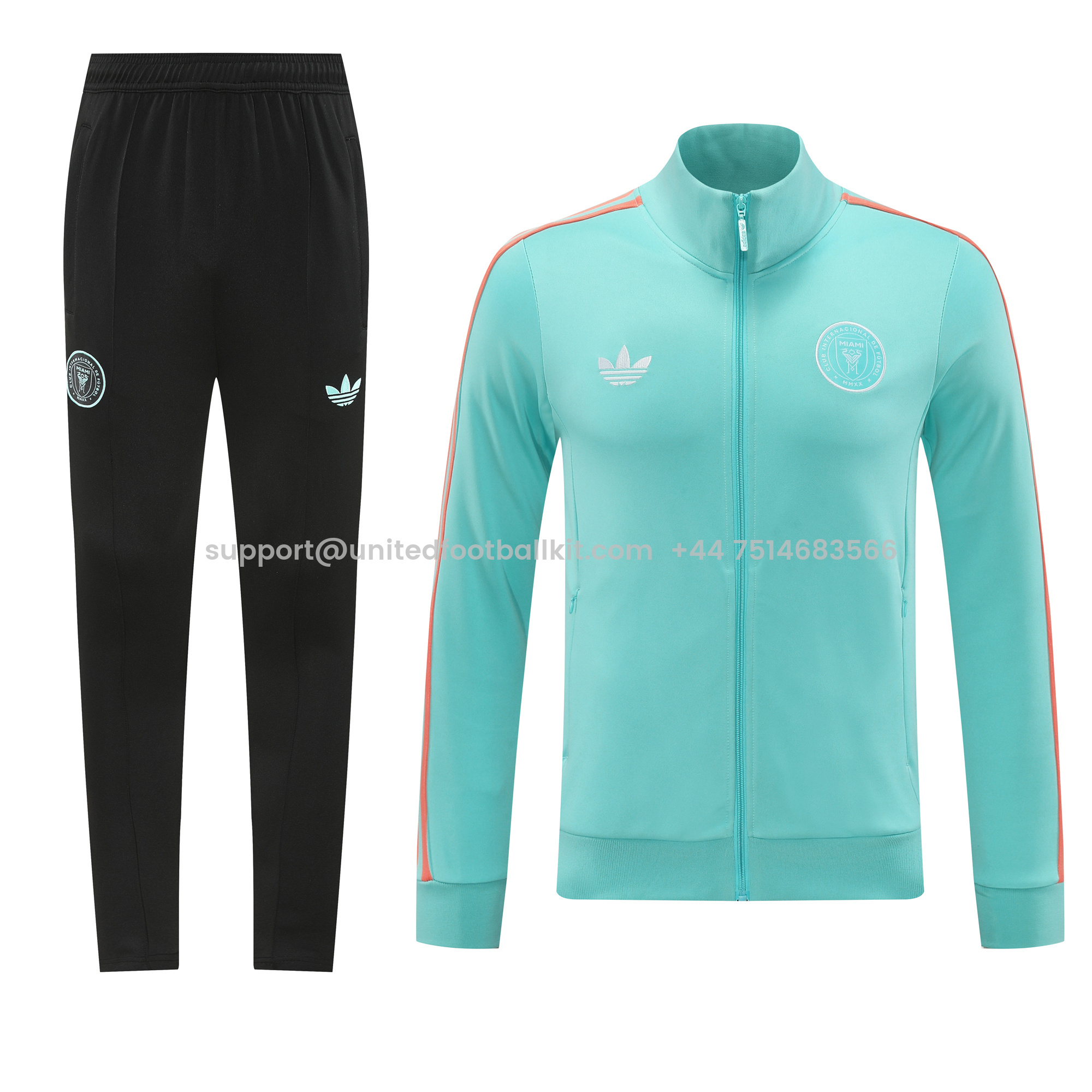 Unitedfootballkit.com | INT M.A.M 24-25 Jacket Training Tracksuit - Cyan-blue -Customize Name, Number and Patch | Worldwide Shipping