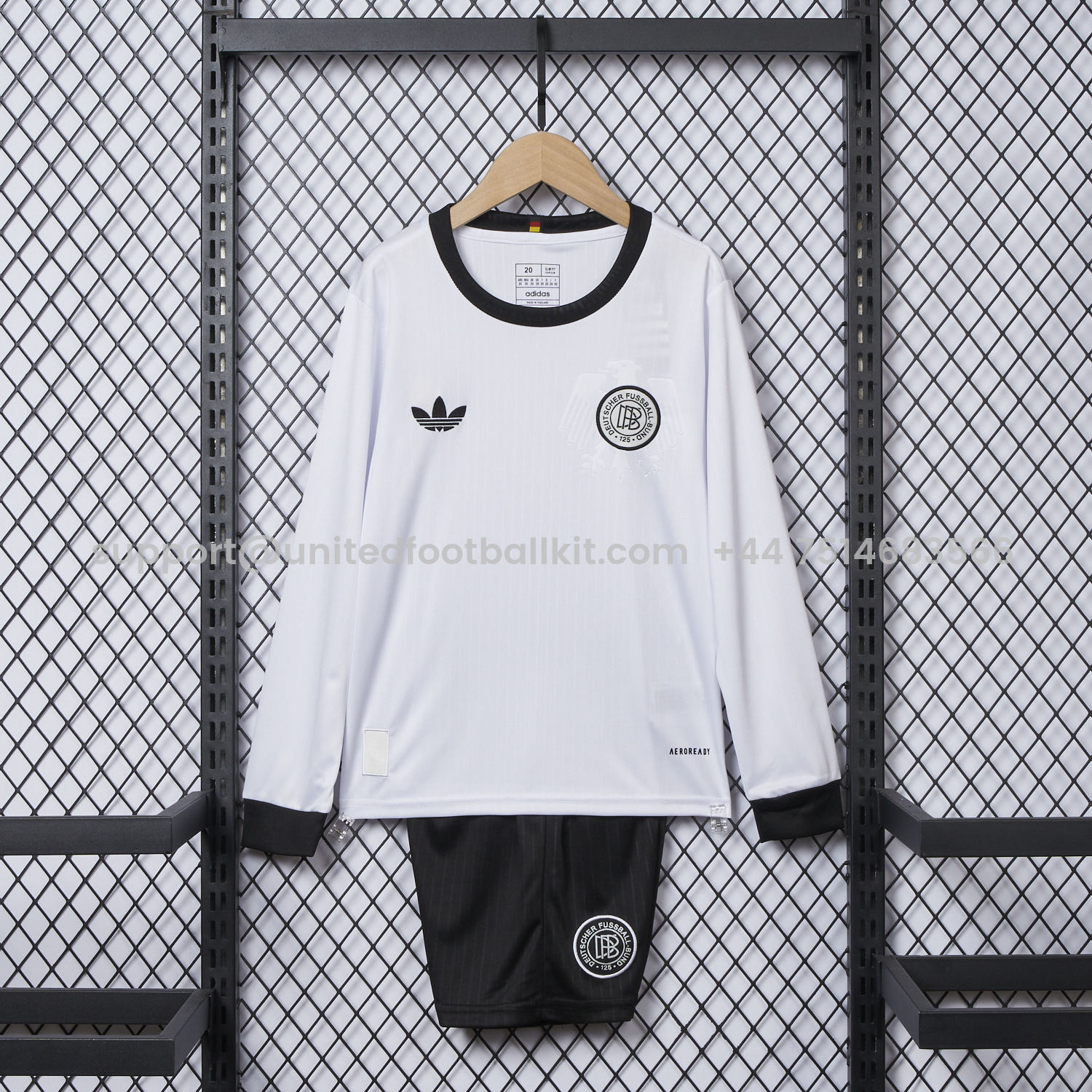 Unitedfootballkit.com | Germany 2025 125-Year Anniversary Long Sleeve Kids Kit -Customize Name, Number and Patch | Worldwide Shipping