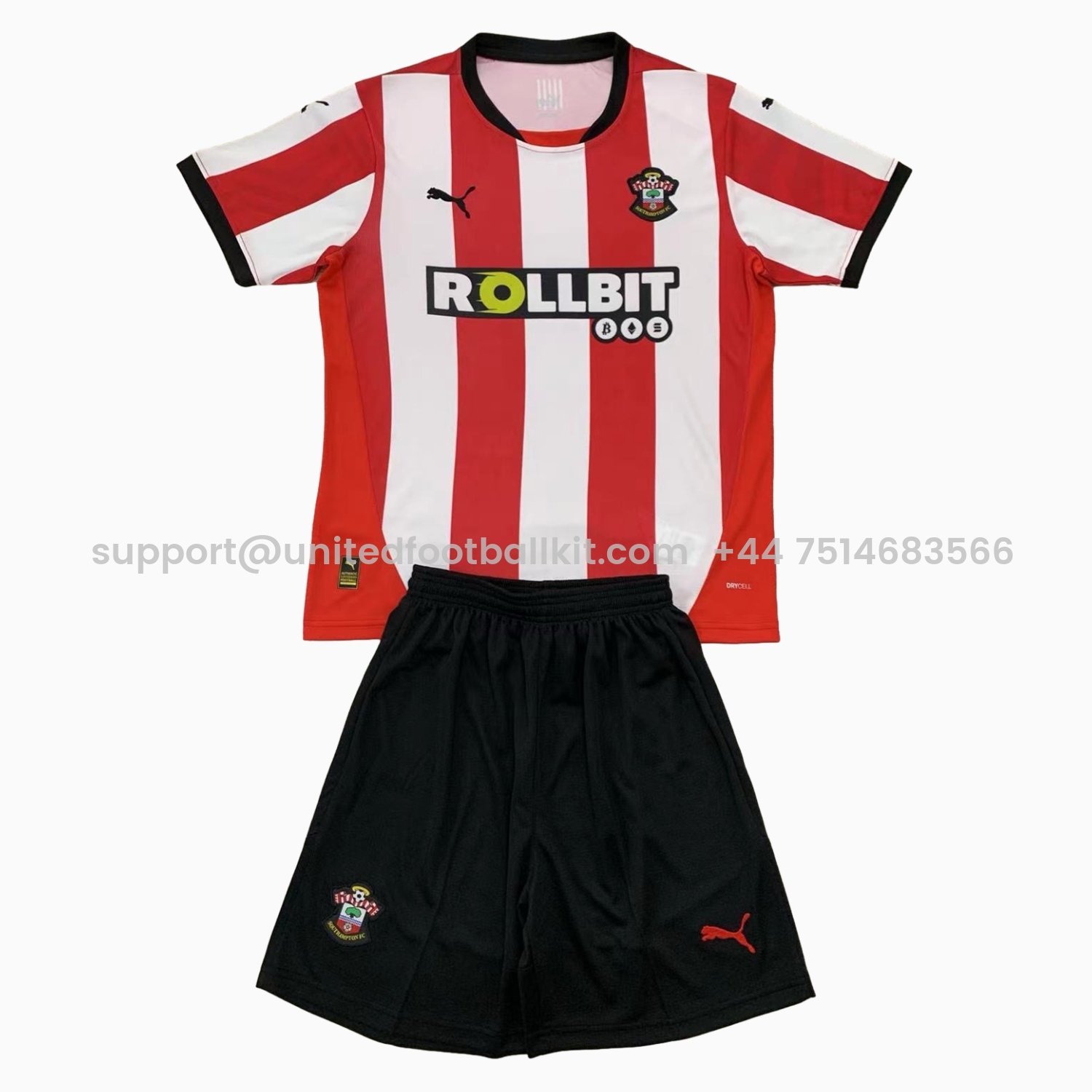 Unitedfootballkit.com | Southampton 24-25 Home Men's Adult Jersey Set - Fans Version -Customize Name, Number and Patch | Worldwide Shipping