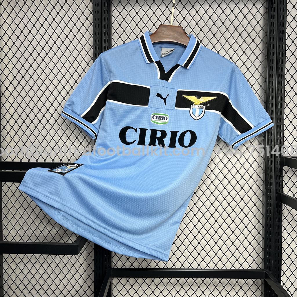 Unitedfootballkit.com | Retro Lazio 98-99 Home Stadium Jersey -Customize Name, Number and Patch | Worldwide Shipping