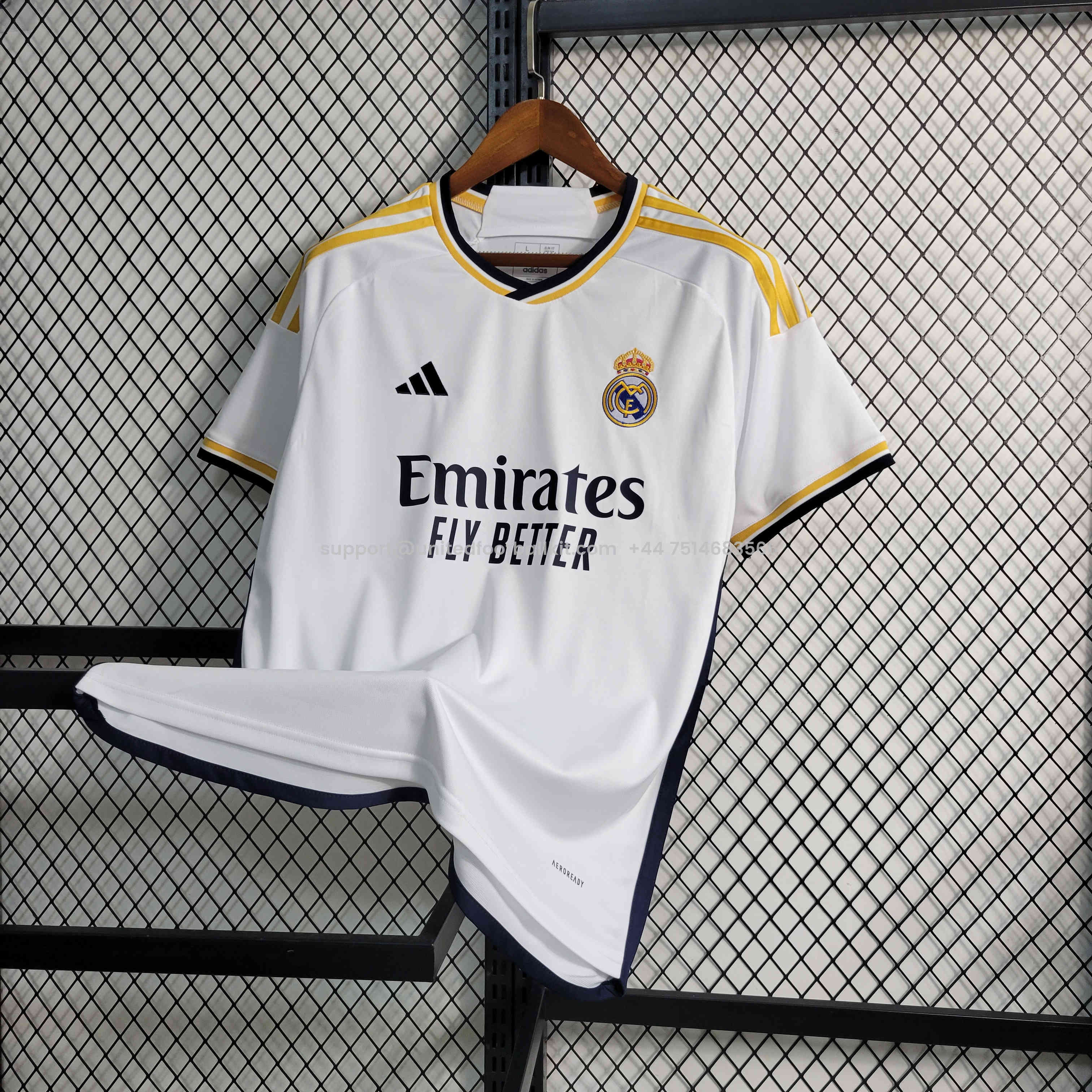 Unitedfootballkit.com | Real Madrid 23-24 Home Stadium Jersey - Fans Version -Customize Name, Number and Patch | Worldwide Shipping
