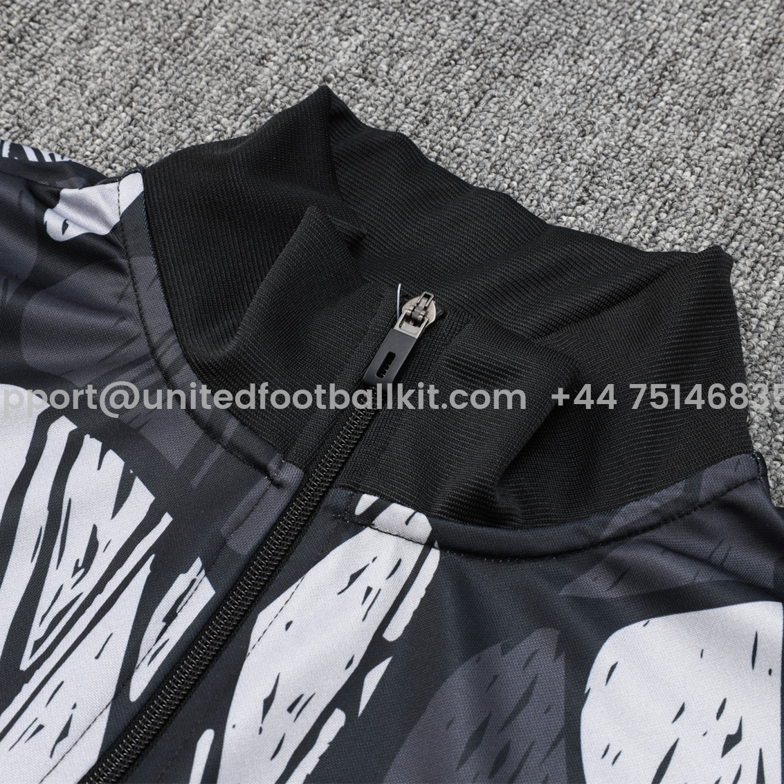 Unitedfootballkit.com | Arsenal 24-25 Black Grey Windbreaker Jacket -Customize Name, Number and Patch | Worldwide Shipping