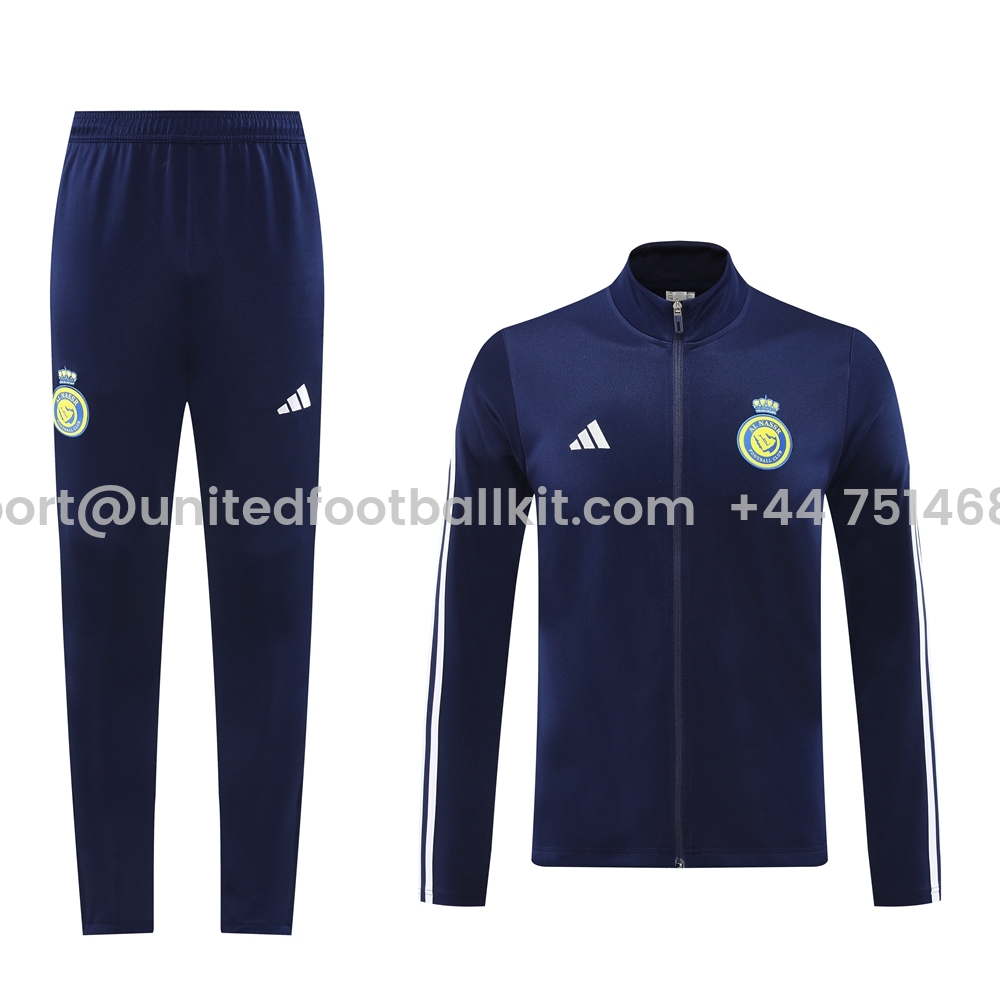 Unitedfootballkit.com | Al Nassr Riyadh Victory 24-25 Jacket Training Tracksuit - Royal Blue -Customize Name, Number and Patch | Worldwide Shipping