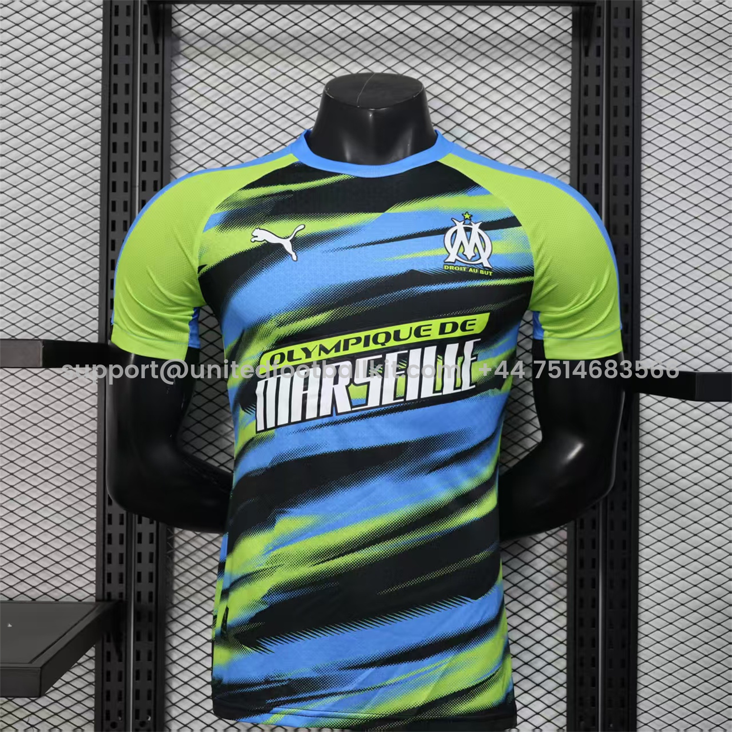 Unitedfootballkit.com | Marseille 25-26 Blue Green Gradient Training Jersey - Player Version -Customize Name, Number and Patch | Worldwide Shipping