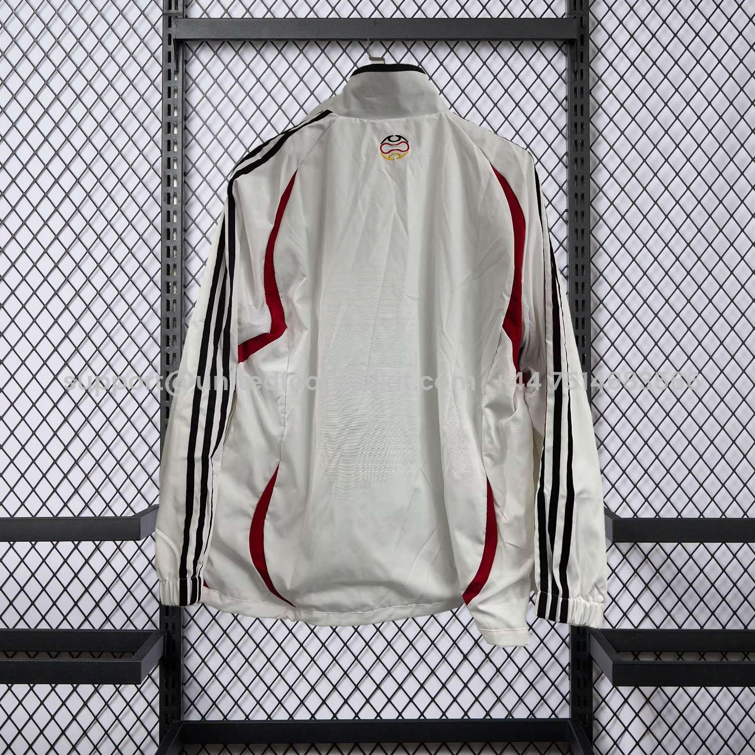 Unitedfootballkit.com | Retro Germany 2006 Vintage Style Windbreaker - White & Black -Customize Name, Number and Patch | Worldwide Shipping
