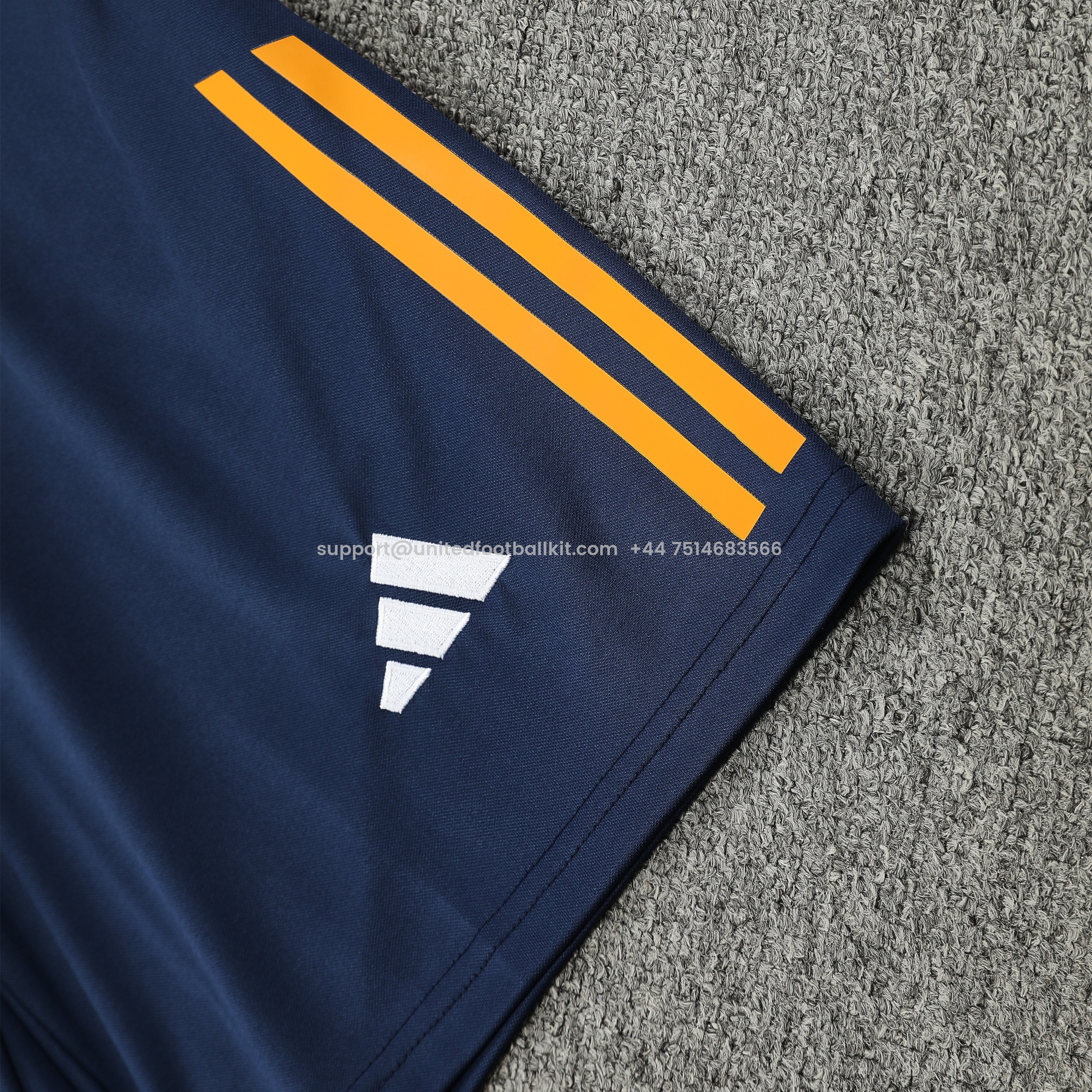 Unitedfootballkit.com | Real Madrid 24-25 Short-Sleeve Training Set - Royal Blue Top & Shorts -Customize Name, Number and Patch | Worldwide Shipping