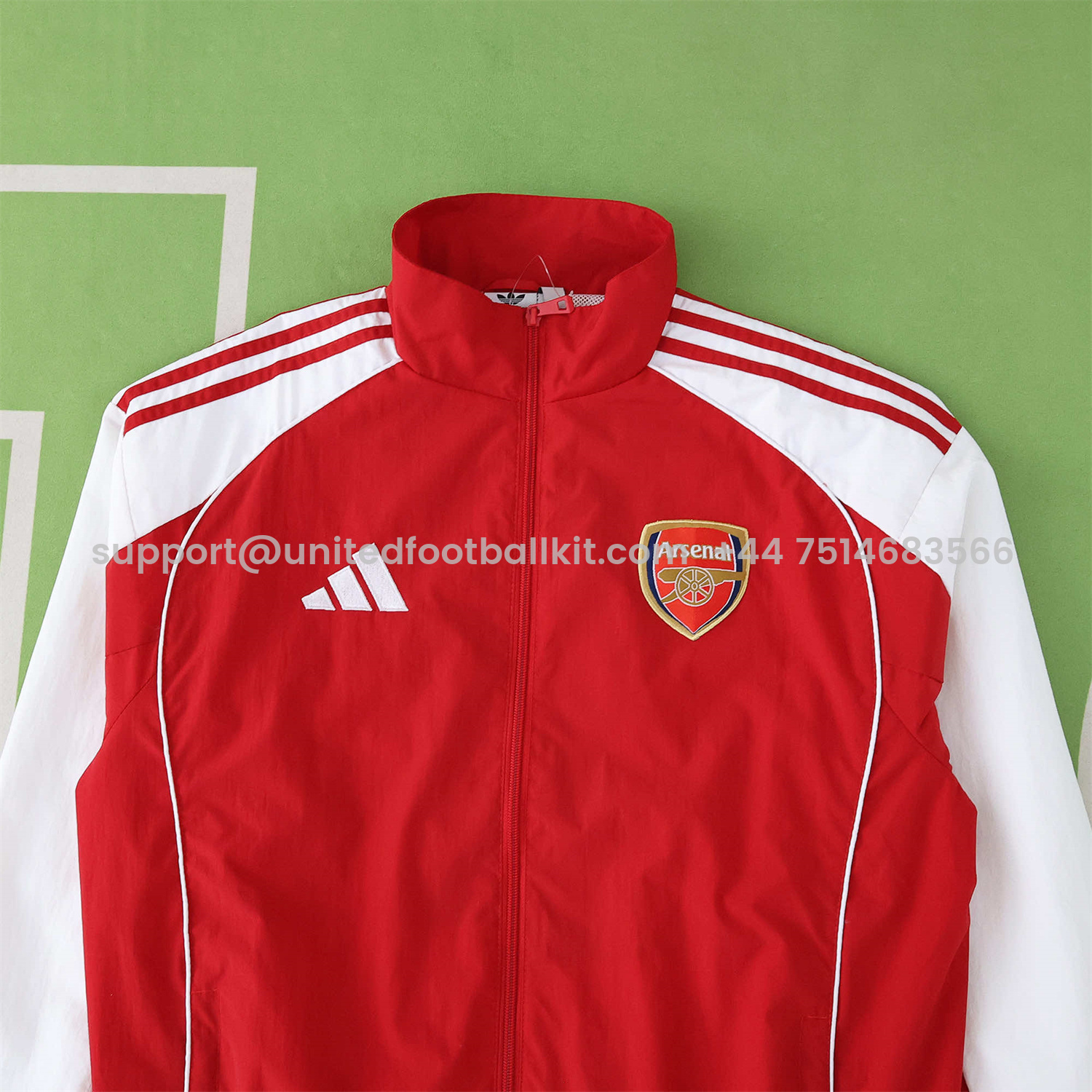 Unitedfootballkit.com | Arsenal 25-26 Throwback Windbreaker Jacket - Red -Customize Name, Number and Patch | Worldwide Shipping