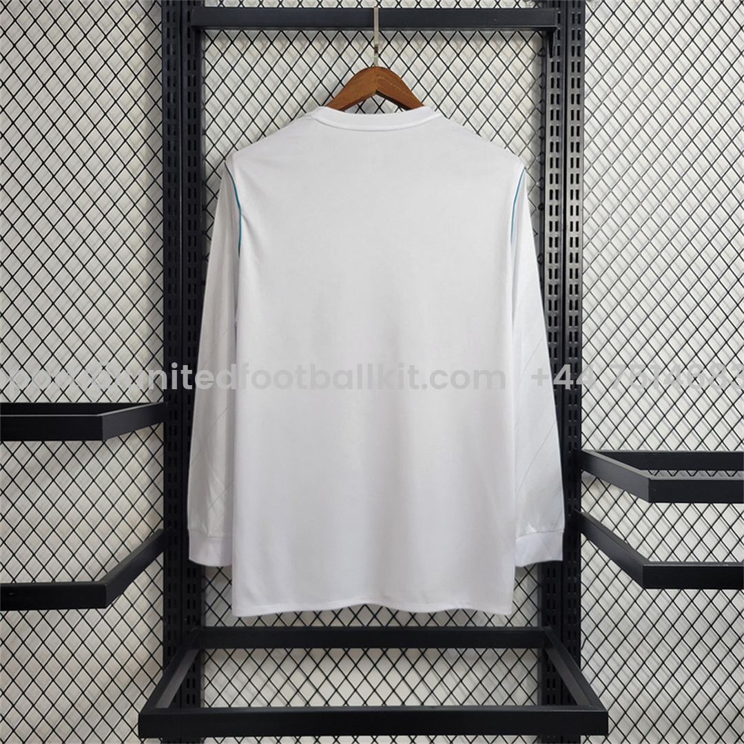 Unitedfootballkit.com | Retro Real Madrid 17-18 Home Long Sleeve Jersey - with Champions League Final Final -Customize Name, Number and Patch | Worldwide Shipping
