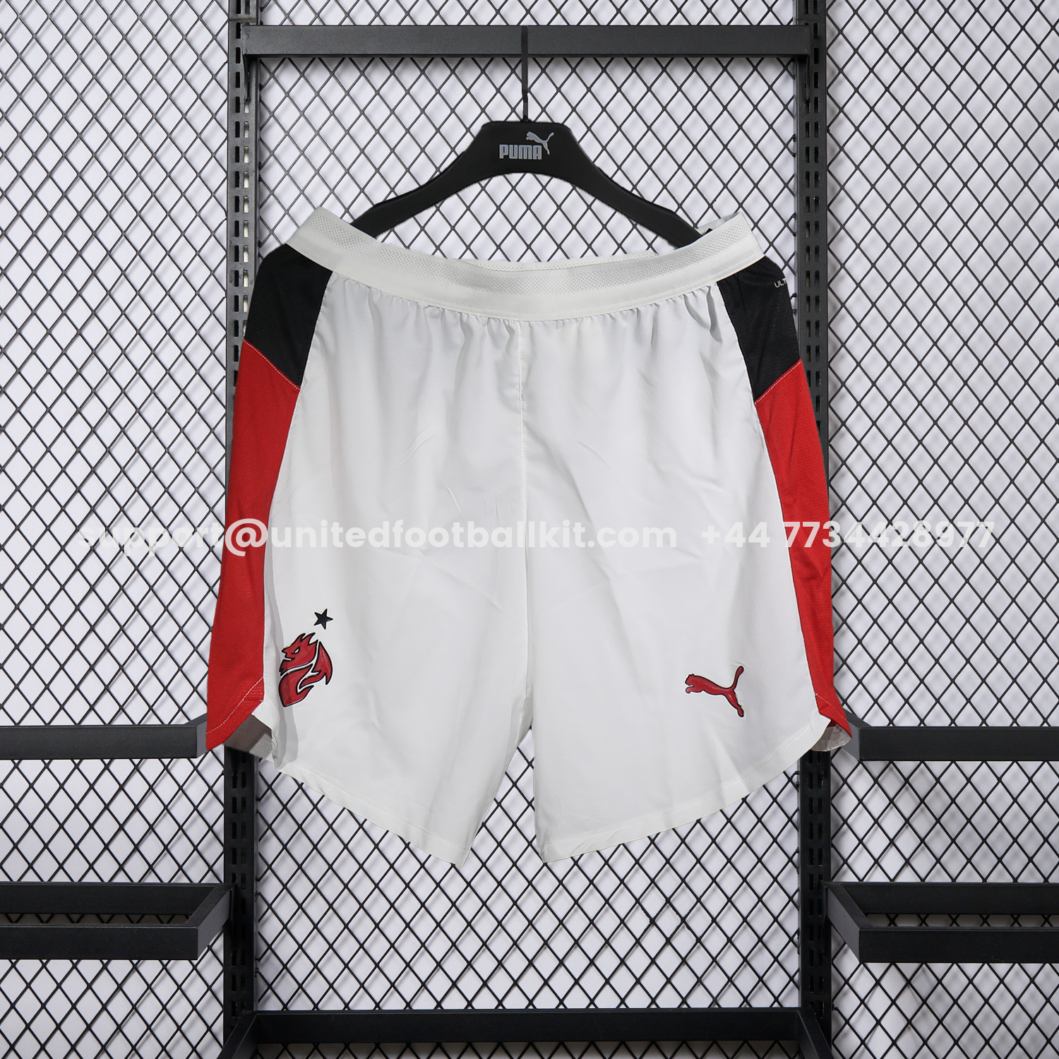 Unitedfootballkit.com | AC Milan 25-26 Away White Shorts - Player Version -Customize Name, Number and Patch | Worldwide Shipping