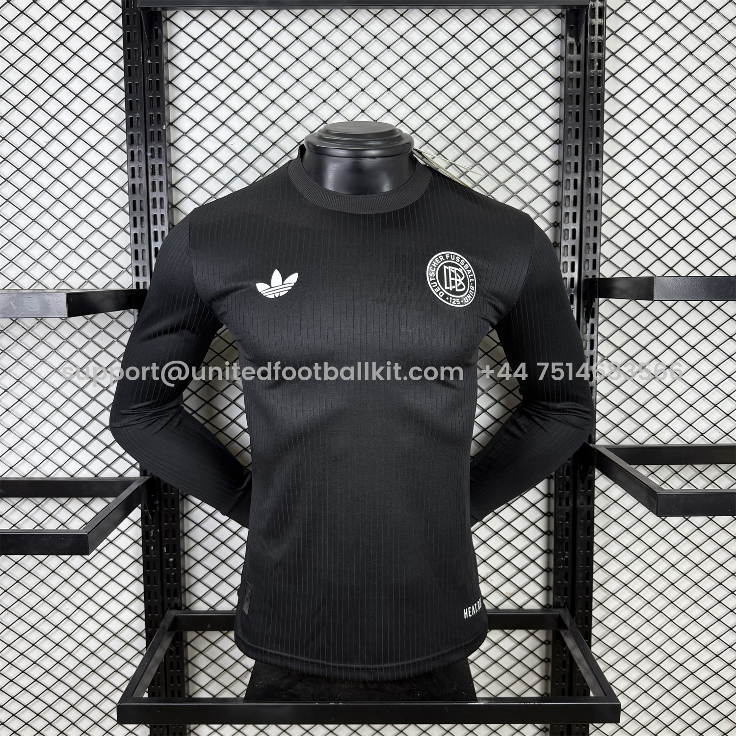 Unitedfootballkit.com | Germany 2025 Black 125-Year Anniversary Commemorative Long Sleeves Jersey - Player Version -Customize Name, Number and Patch | Worldwide Shipping