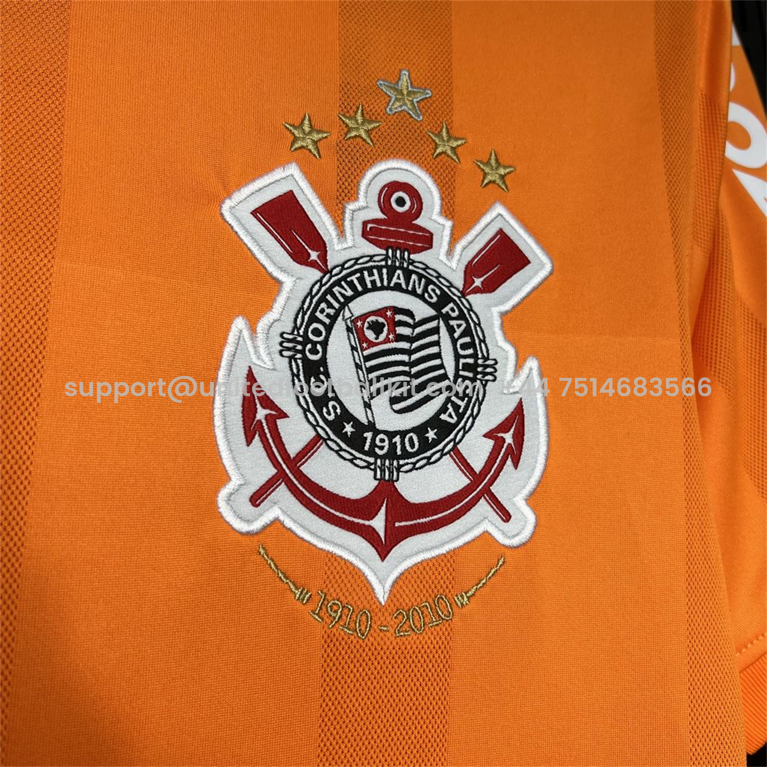 Unitedfootballkit.com | Retro Corinthians 2010 Orange Goalkeeper Jersey -Customize Name, Number and Patch | Worldwide Shipping