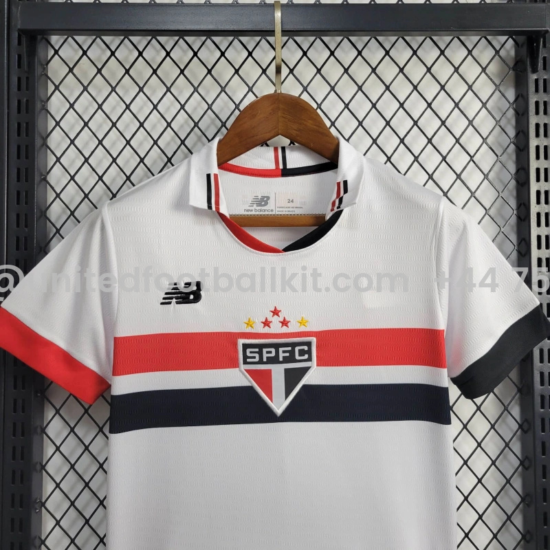 Unitedfootballkit.com | Sao Paulo 2024 Home Stadium Kids Kit -Customize Name, Number and Patch | Worldwide Shipping