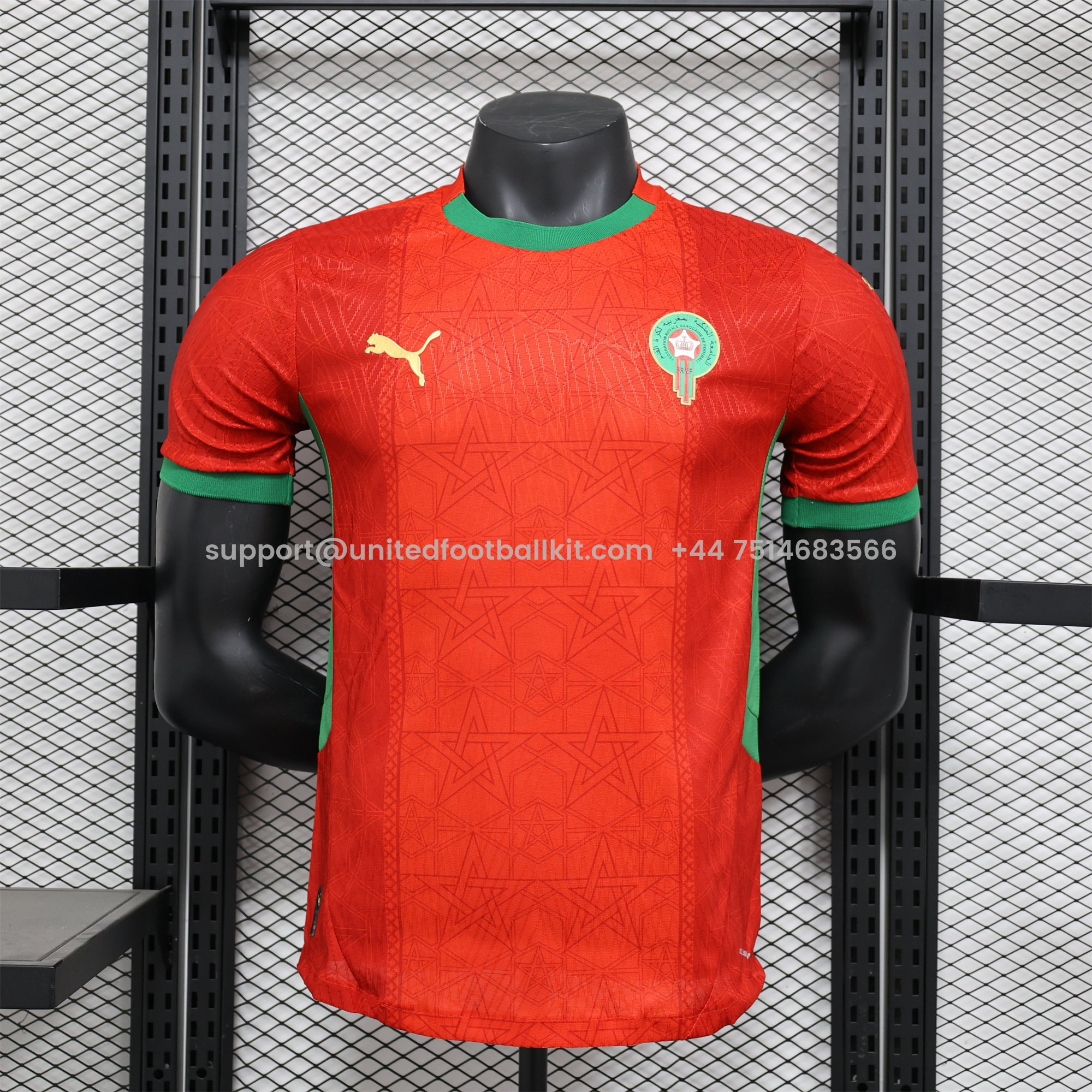 Unitedfootballkit.com | Morocco 24-25 Home Jersey - Player Version -Customize Name, Number and Patch | Worldwide Shipping