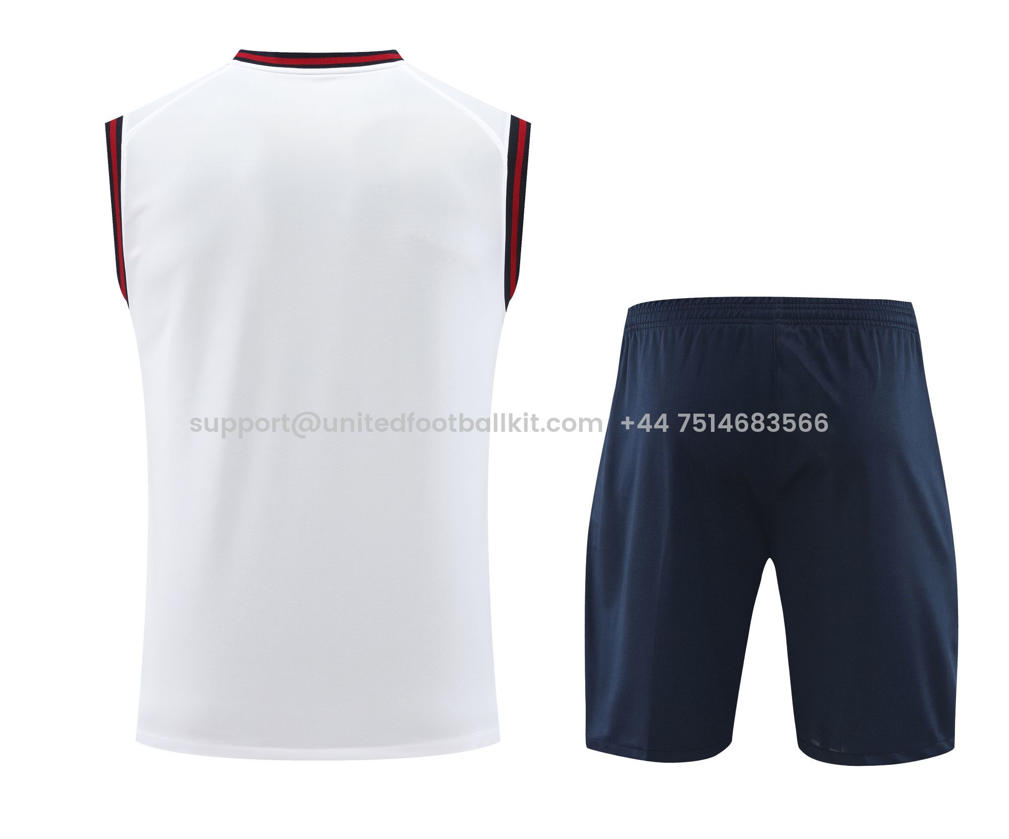 Unitedfootballkit.com | Barcelona 24-25 Training Vest Suit - White with Pattern -Customize Name, Number and Patch | Worldwide Shipping