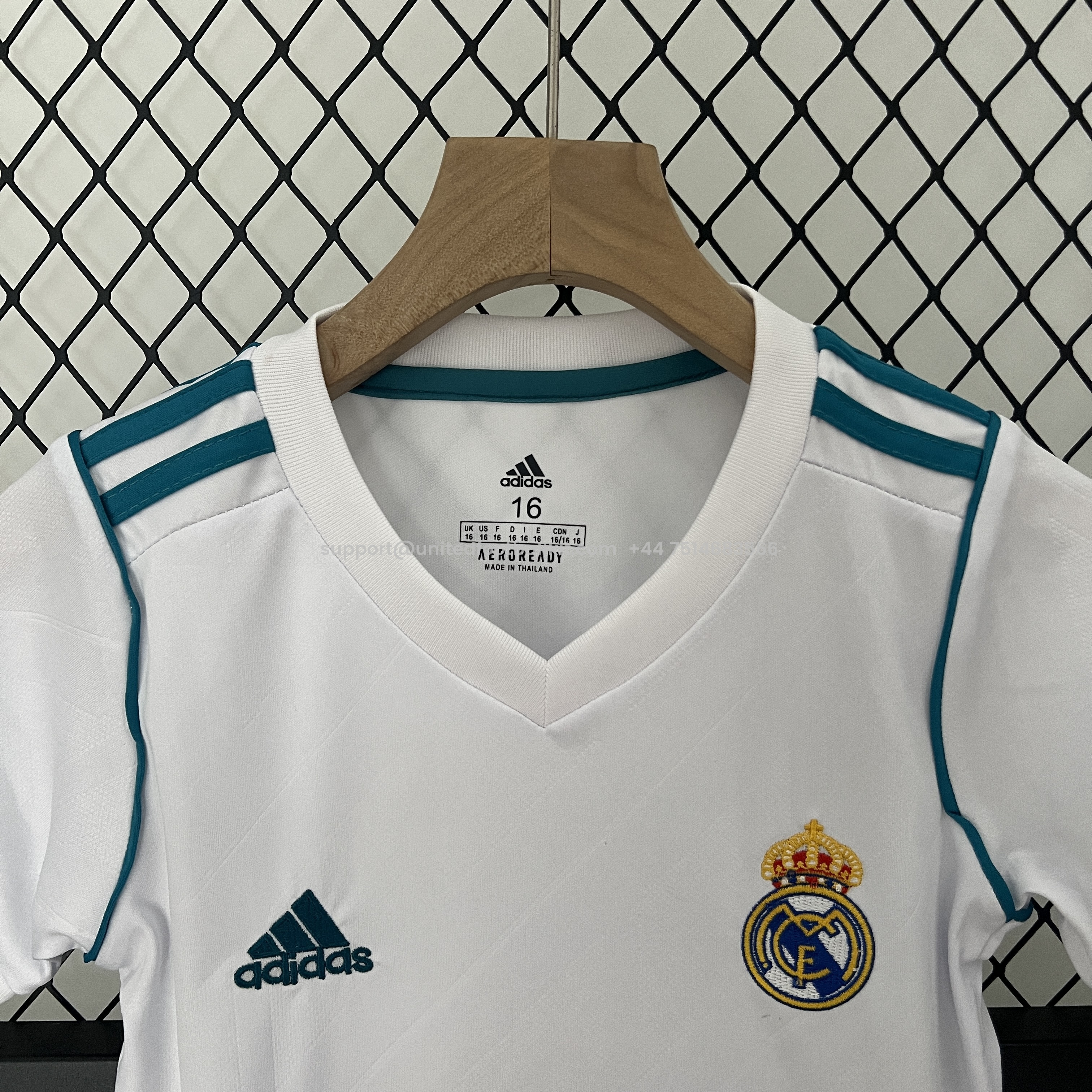 Unitedfootballkit.com | Retro Real Madrid 17-18 Home Stadium Kids Kit -Customize Name, Number and Patch | Worldwide Shipping
