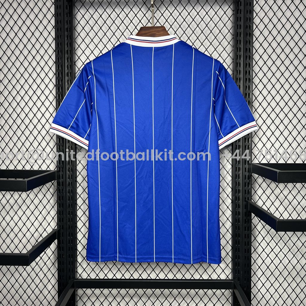 Unitedfootballkit.com | Retro Glasgow Rangers 1982-83 Home Stadium Jersey -Customize Name, Number and Patch | Worldwide Shipping
