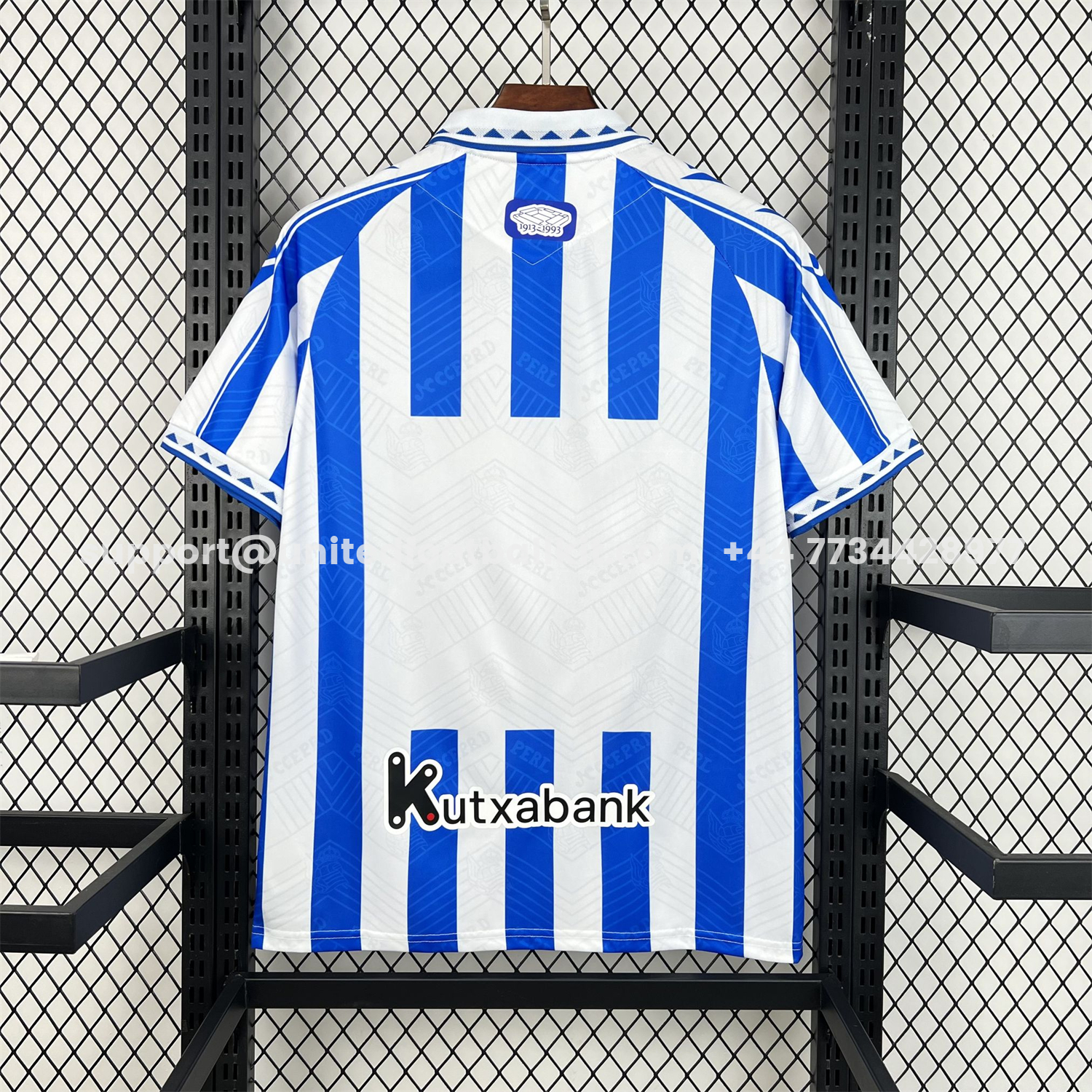 Unitedfootballkit.com | Real Sociedad 25-26 White With Royal Blue Retro Style Special Jersey - Fans Version -Customize Name, Number and Patch | Worldwide Shipping