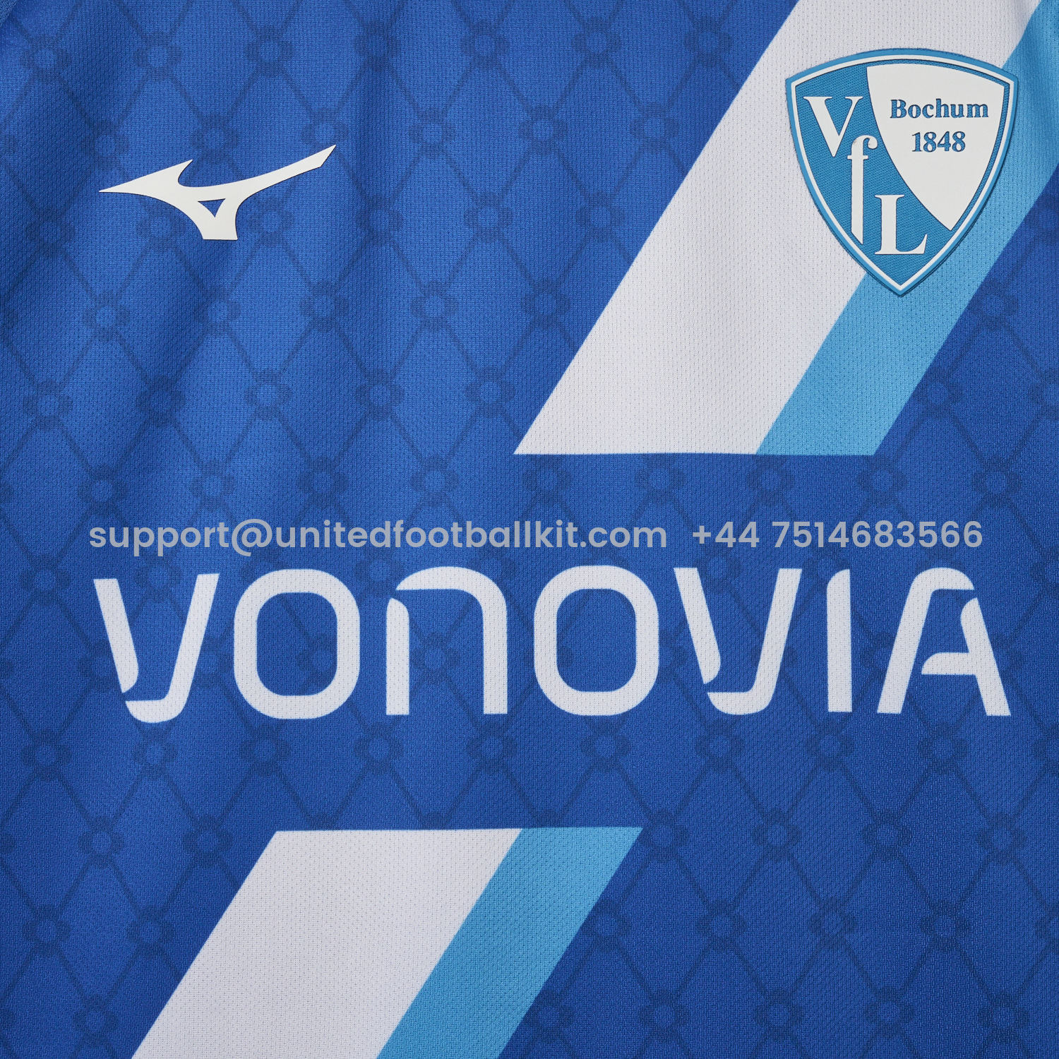 Unitedfootballkit.com | Bochum 24-25 White Slanted Stripe Special Jersey with Sponsors - Fans Version -Customize Name, Number and Patch | Worldwide Shipping