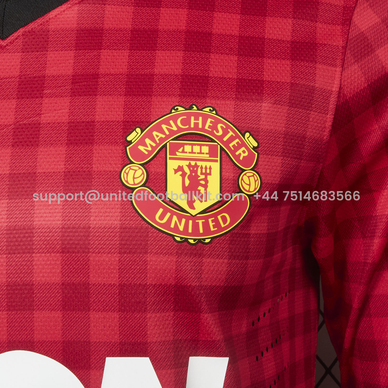Unitedfootballkit.com | Retro Manchester United 2012-13 Home Long Sleeve Jersey - Player Version -Customize Name, Number and Patch | Worldwide Shipping