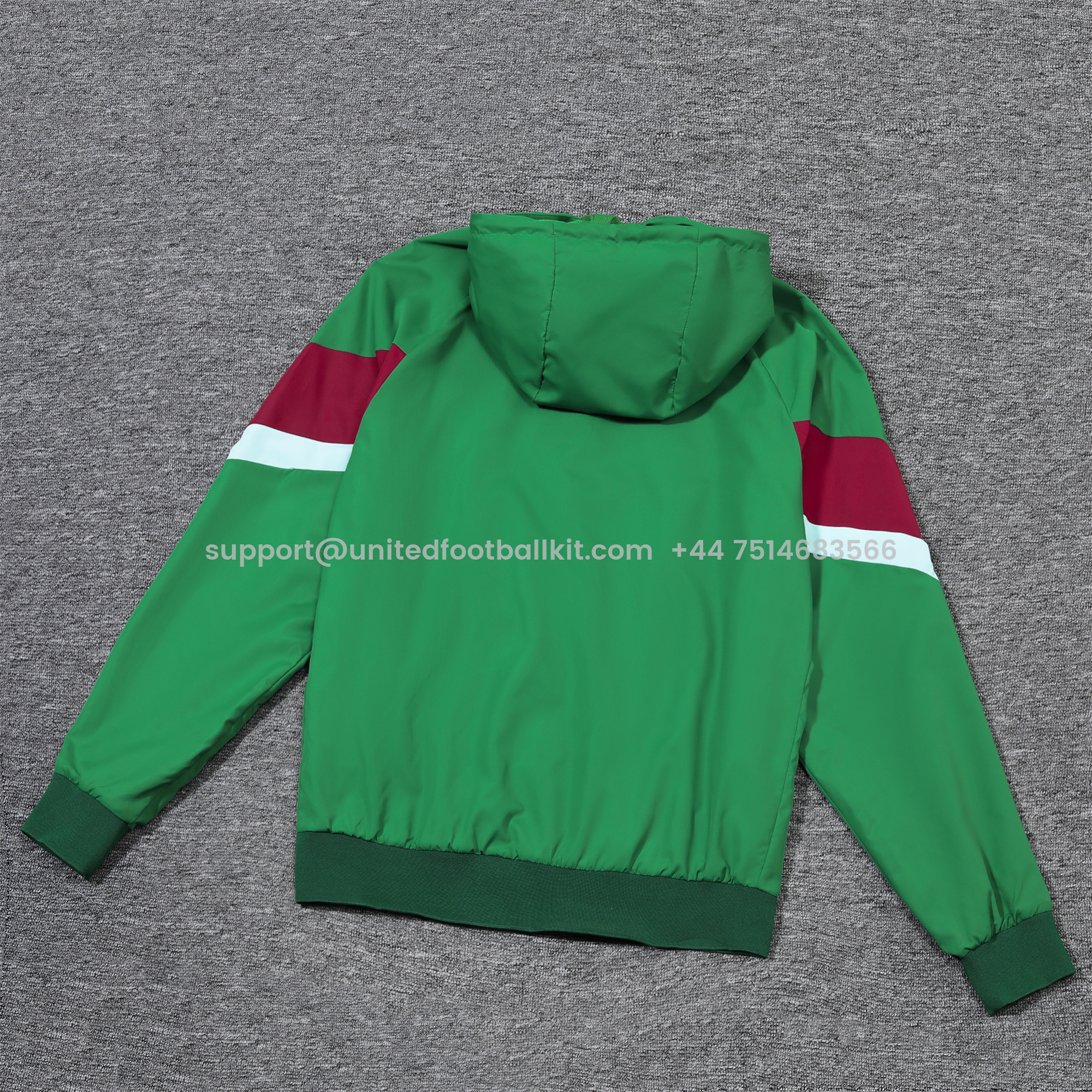 Unitedfootballkit.com | Portugal 2024 National Team Anthem Green Hooded Windbreaker - Player Version -Customize Name, Number and Patch | Worldwide Shipping