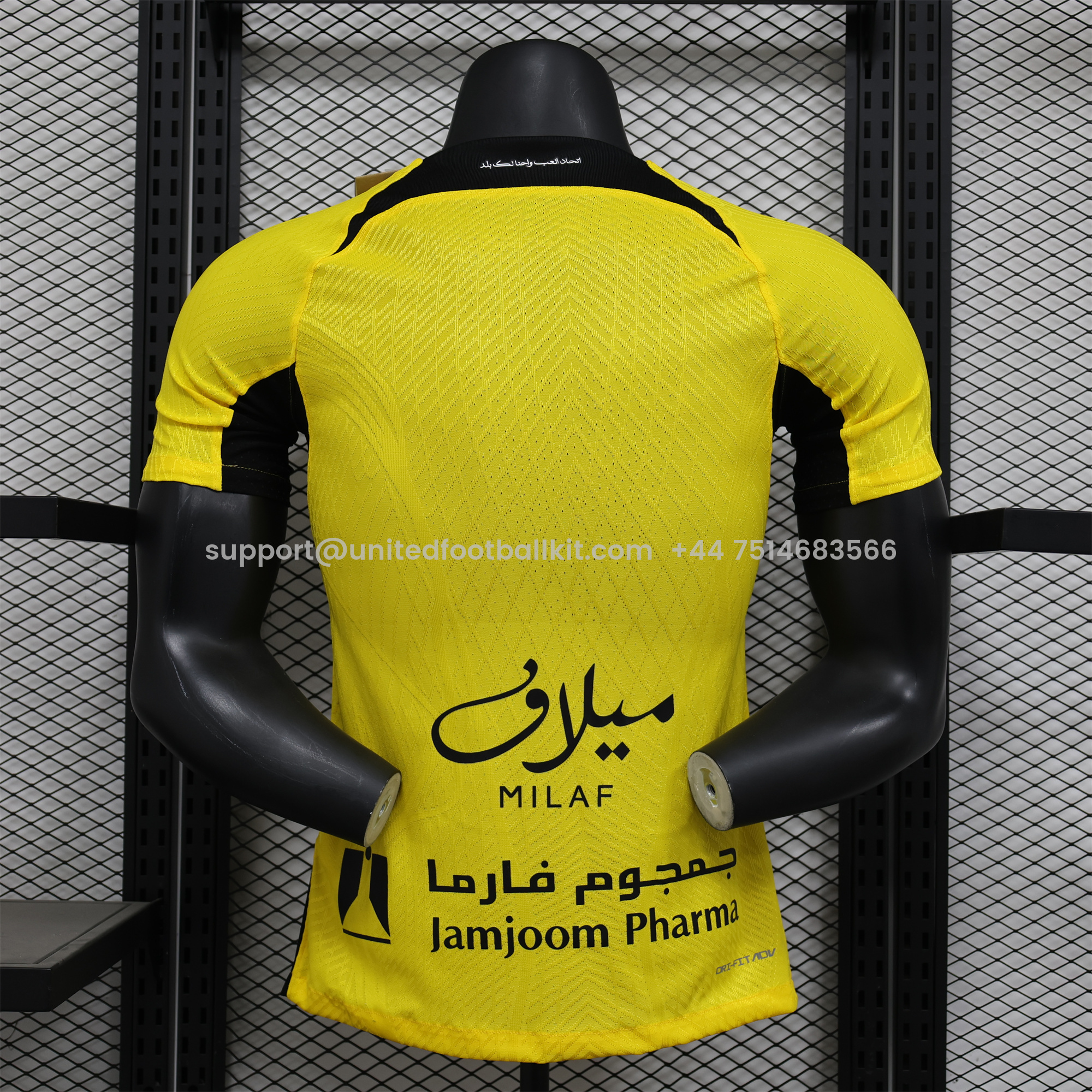 Unitedfootballkit.com | Al Ittihad Jeddah United 24-25 Home Jersey with New Sponsers - Player Version -Customize Name, Number and Patch | Worldwide Shipping