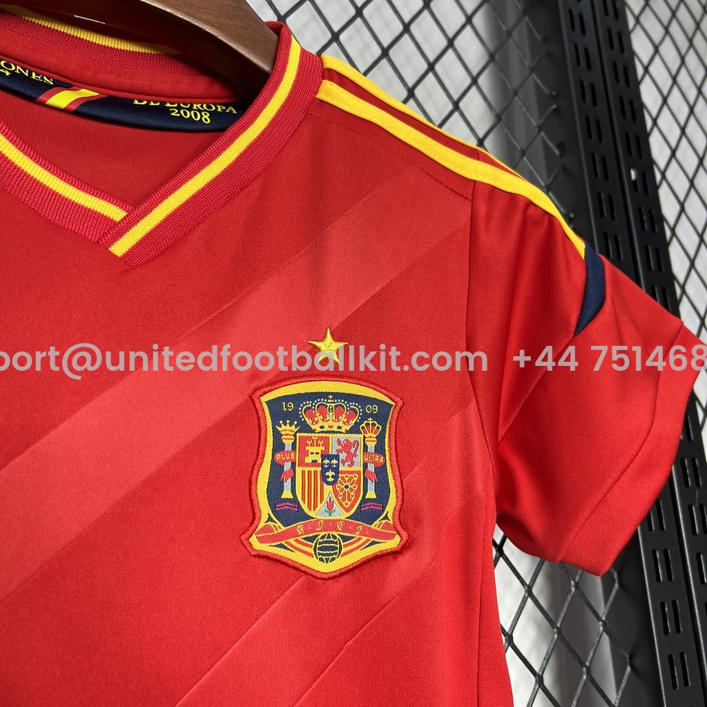Unitedfootballkit.com | Retro Spain 2012 Home Stadium Kids Kit -Customize Name, Number and Patch | Worldwide Shipping