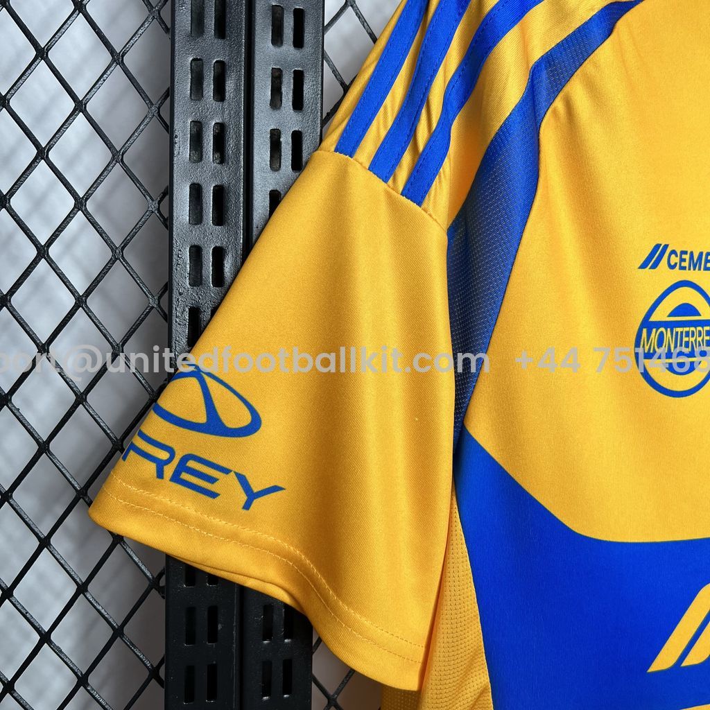 Unitedfootballkit.com | Tigres UANL 24-25 Home Stadium Jersey - Fans Version -Customize Name, Number and Patch | Worldwide Shipping