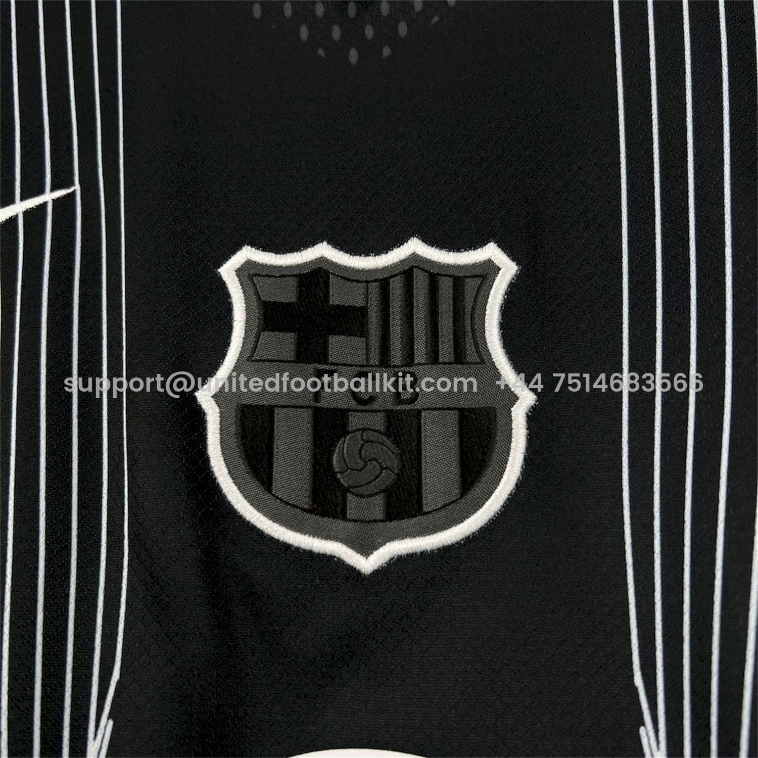 Unitedfootballkit.com | Barcelona 25-26 T90 White Lines Black Jersey - Fans Version -Customize Name, Number and Patch | Worldwide Shipping
