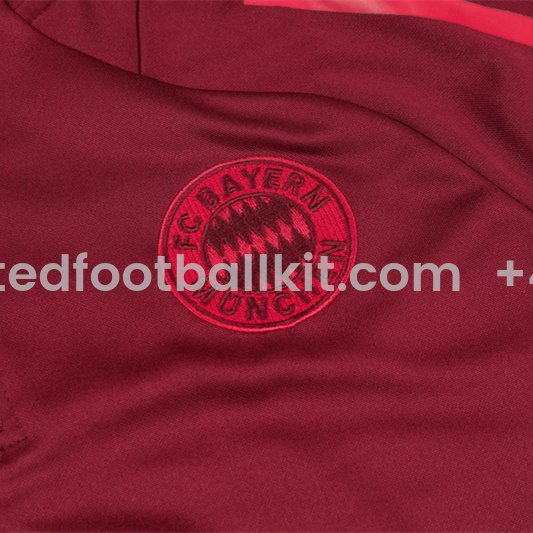 Unitedfootballkit.com | Bayern Munich 24-25 Long Sleeve Training Set - Deep Red -Customize Name, Number and Patch | Worldwide Shipping