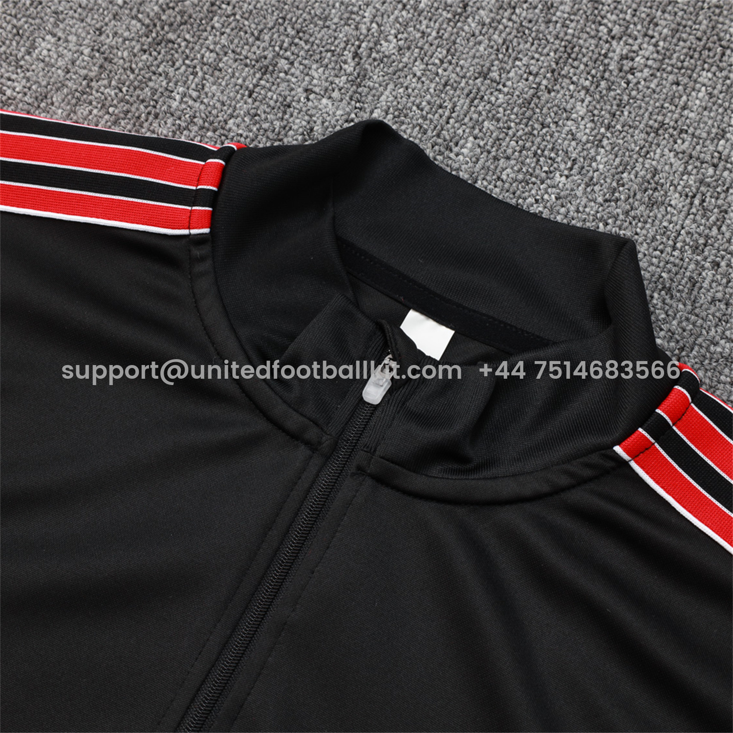 Unitedfootballkit.com | Manchester United 25-26 Originals Terrace Icon Jacket Training Tracksuit - Black -Customize Name, Number and Patch | Worldwide Shipping