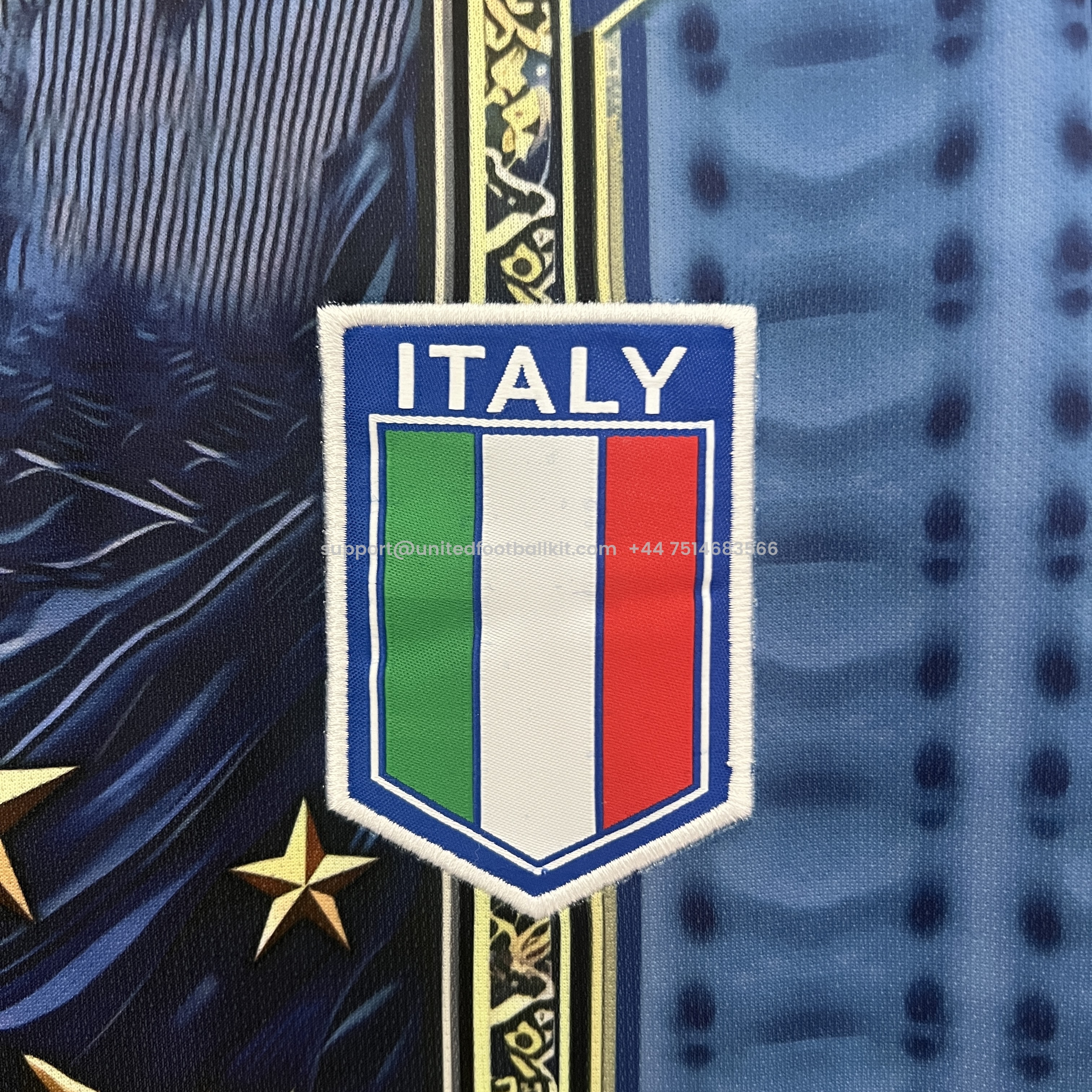 Unitedfootballkit.com | Italy 2024 Blue Mural Special Edition Jersey - Fans Version -Customize Name, Number and Patch | Worldwide Shipping