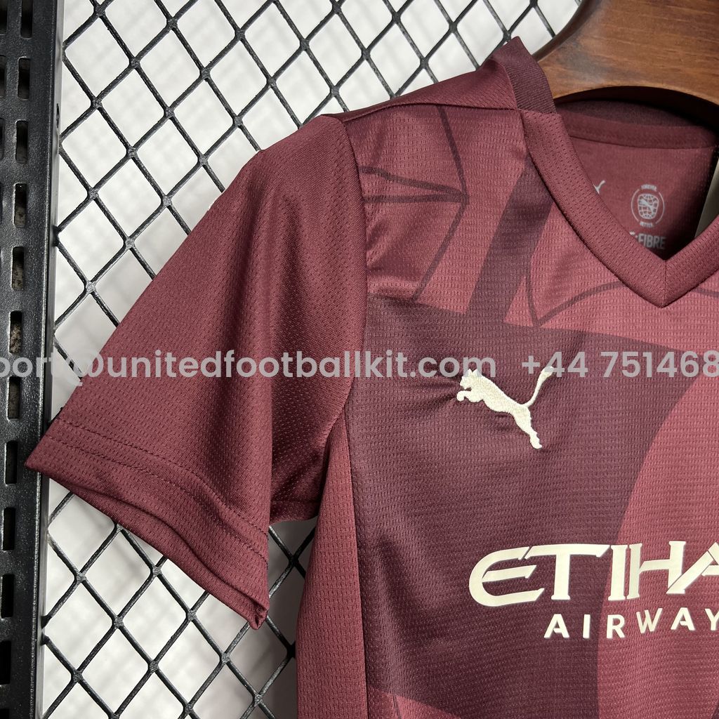 Unitedfootballkit.com | Manchester City 24-25 Third Kids Kit -Customize Name, Number and Patch | Worldwide Shipping