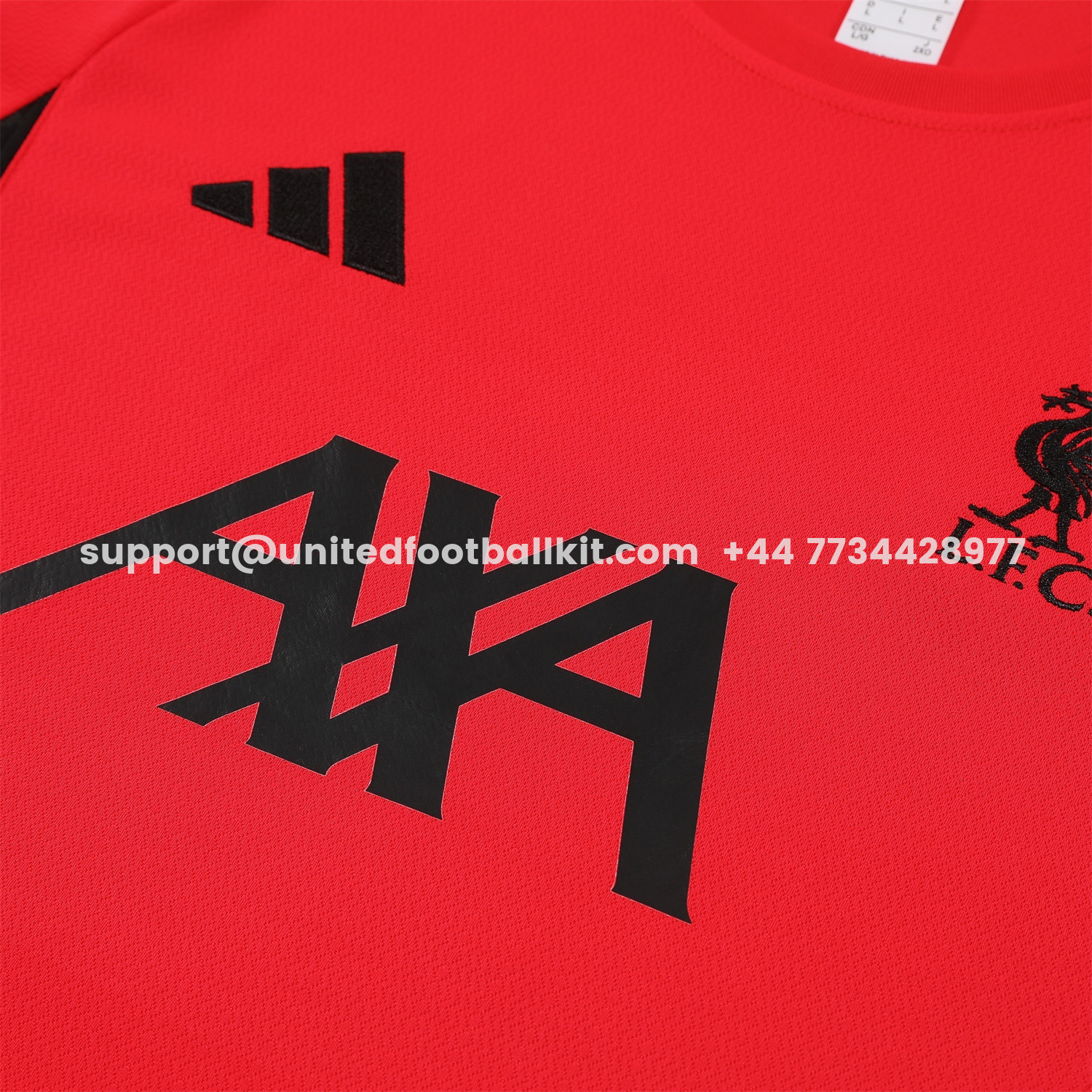 Unitedfootballkit.com | Liver.pool 25-26 Short-Sleeve Training Set - Red With Black Top & Black Shorts -Customize Name, Number and Patch | Worldwide Shipping
