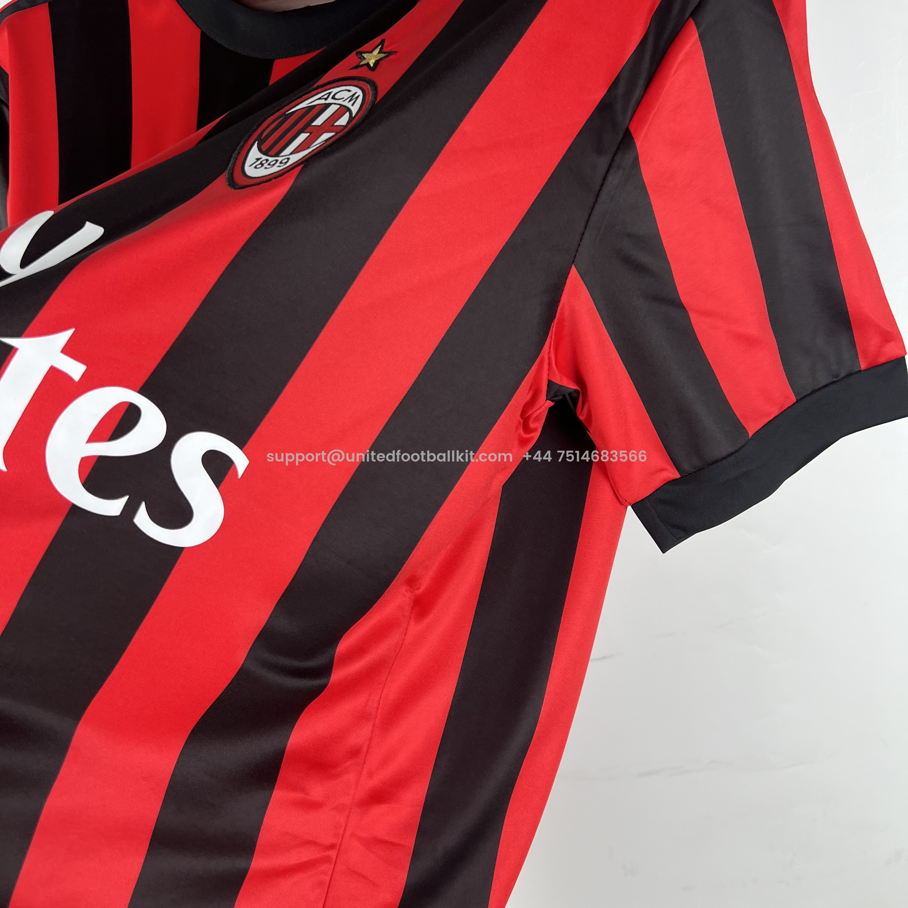 Unitedfootballkit.com | Retro AC Milan 2017-18 Home Stadium Jersey -Customize Name, Number and Patch | Worldwide Shipping