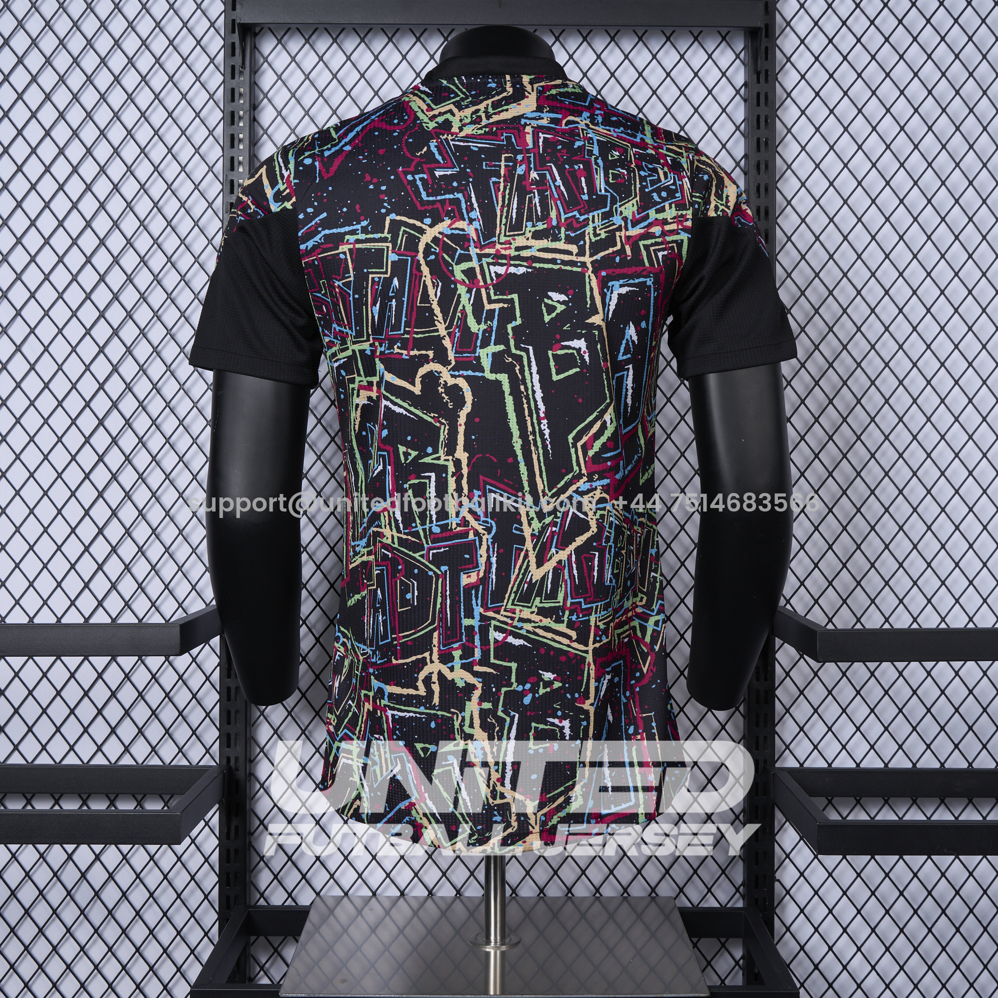 Unitedfootballkit.com | Bayer 04 Leverkusen 24-25 Black Graffiti Special Edition Jersey - Player Version -Customize Name, Number and Patch | Worldwide Shipping