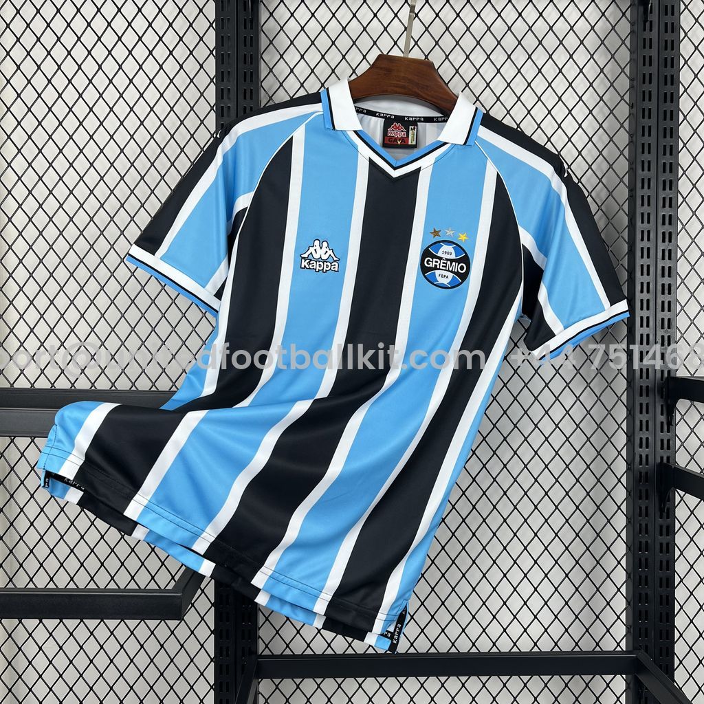 Unitedfootballkit.com | Retro Gremio 2001 Home Jersey - Fans Version -Customize Name, Number and Patch | Worldwide Shipping