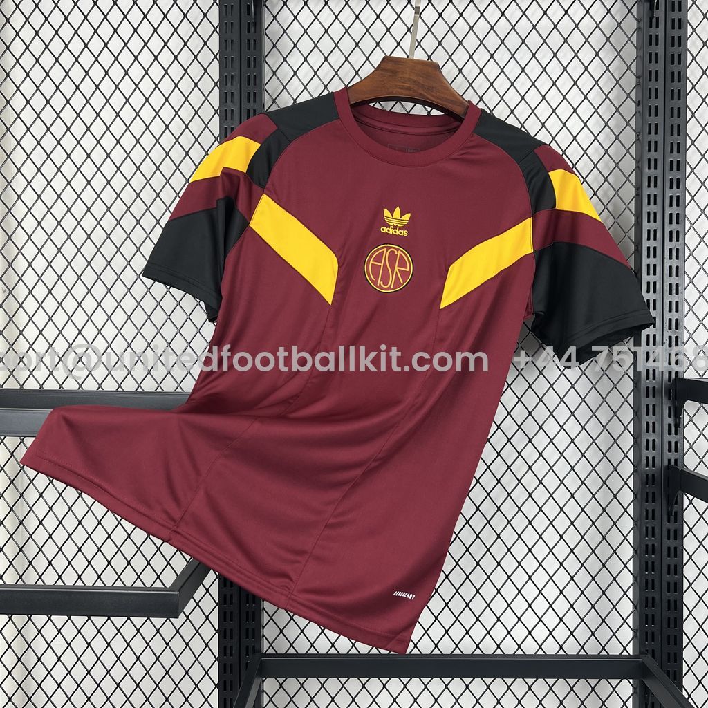 Unitedfootballkit.com | AS Roma 24-25 Originals LFSTLR T-Shirt - Deep Red -Customize Name, Number and Patch | Worldwide Shipping