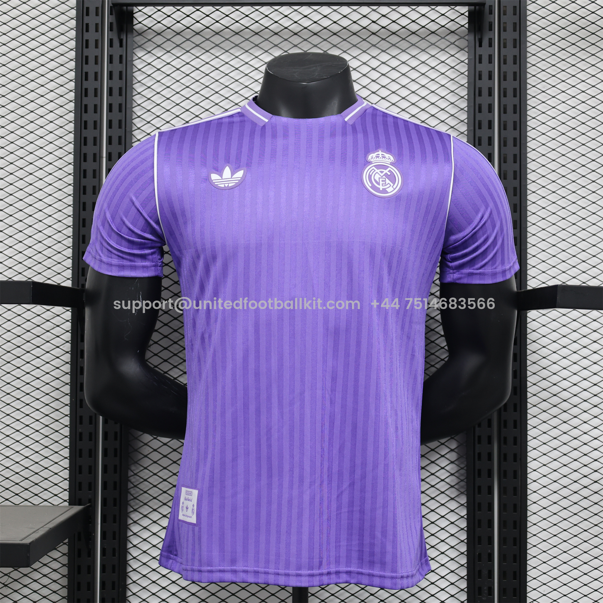 Unitedfootballkit.com | Real Madrid 2025 Purple Icon Retro Jersey - Player Version -Customize Name, Number and Patch | Worldwide Shipping