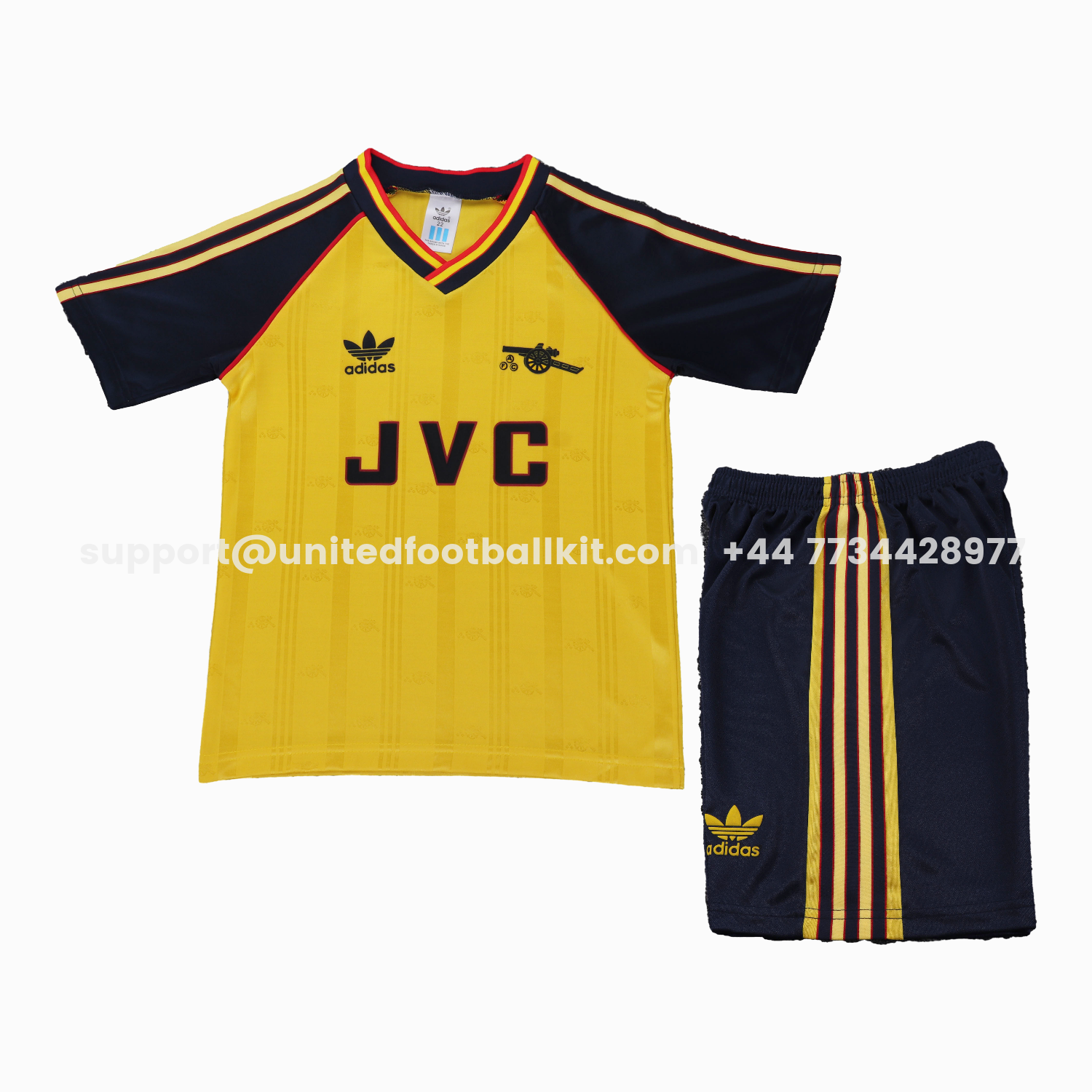Unitedfootballkit.com | Retro Arsenal 1988-90 Away Kids Kit -Customize Name, Number and Patch | Worldwide Shipping