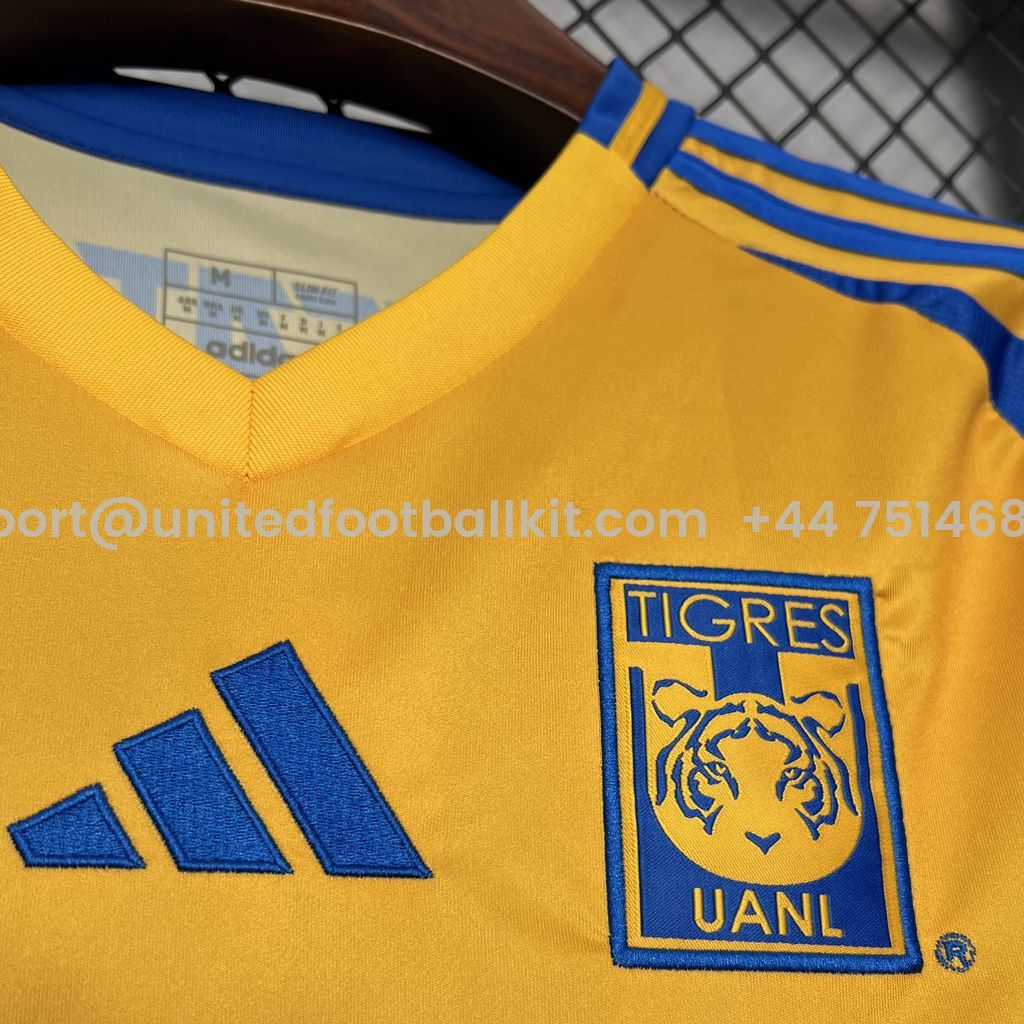 Unitedfootballkit.com | Tigres UANL 24-25 Home Stadium Jersey - Fans Version -Customize Name, Number and Patch | Worldwide Shipping